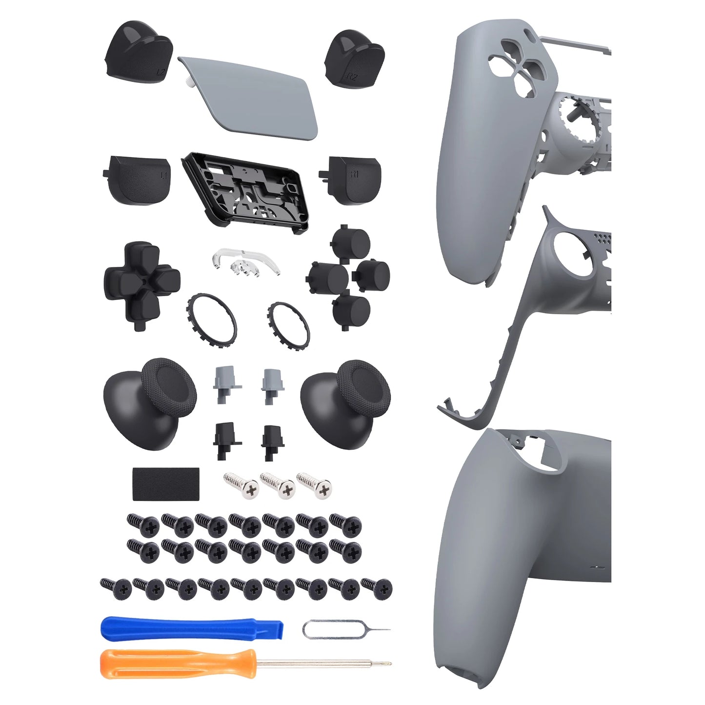 eXtremeRate Replacement Full Set Shells with Buttons Compatible with ps5 Controller BDM-010/020, or for ps5 BDM-030/040/050