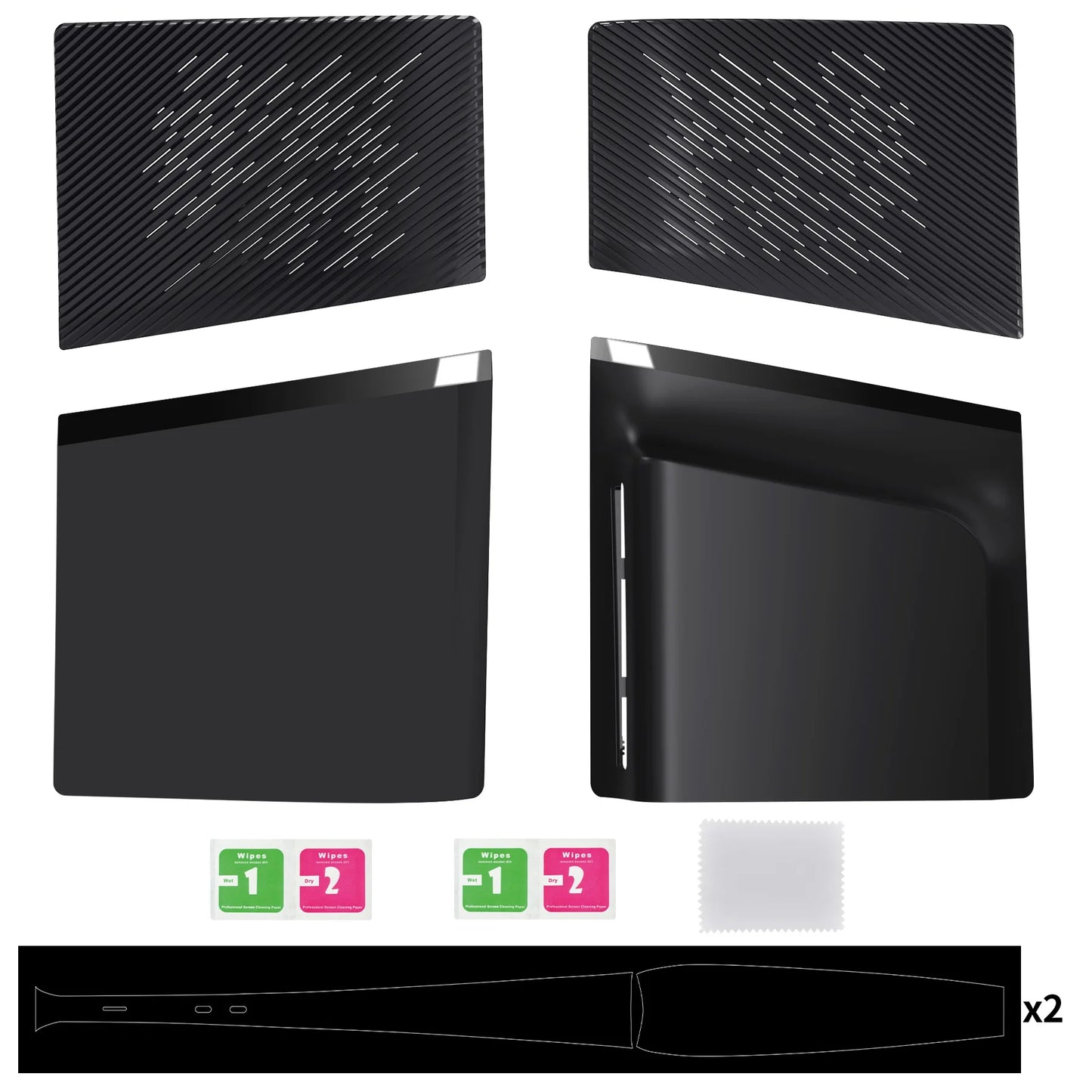 eXtremeRate For ps5 Slim Disc Edition Console eXcover Console Replacement Top Bottom Cover with Cooling Vent Shell - Black