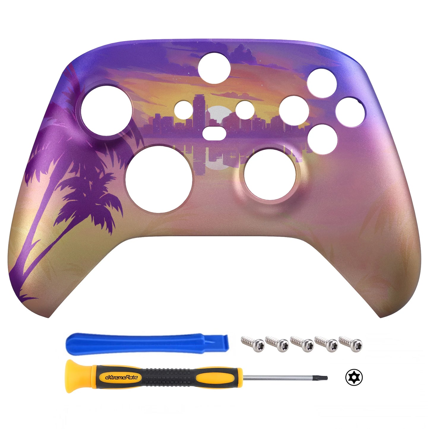 eXtremeRate Custom Pattern Part Faceplate, Soft Touch Grip Front Housing Shell Case for Xbox Series X/S (Xbox Core) Controller
