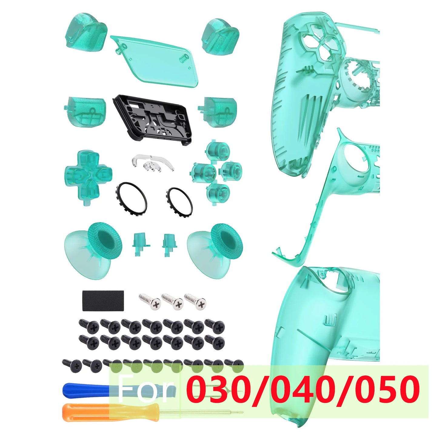 eXtremeRate Replacement Full Set Shells with Buttons Compatible with ps5 Controller BDM-010/020, or for ps5 BDM-030/040/050