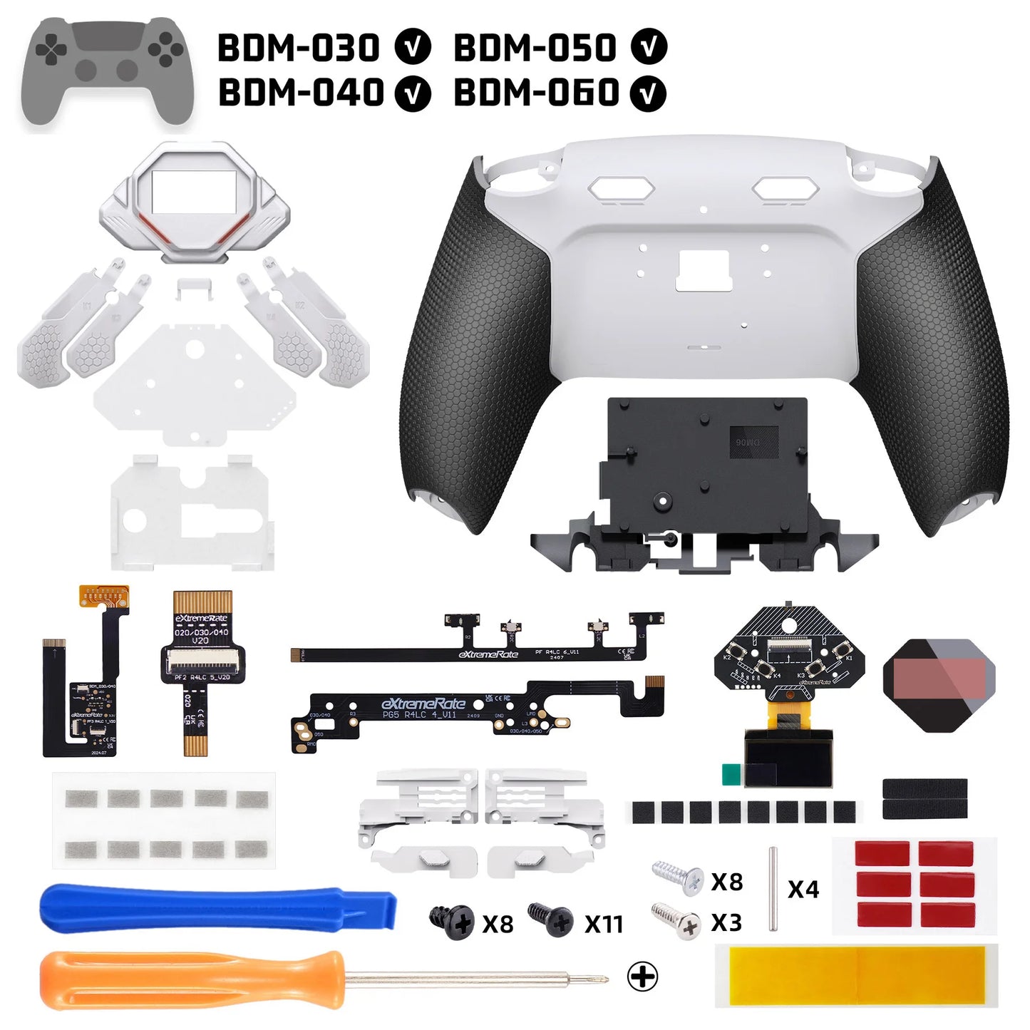 eXtremeRate SPARK Back Paddles Kit for ps5 Controller BDM-030 040 050 060 models, Remappable 4 Back Buttons Set-Rubberized Black
