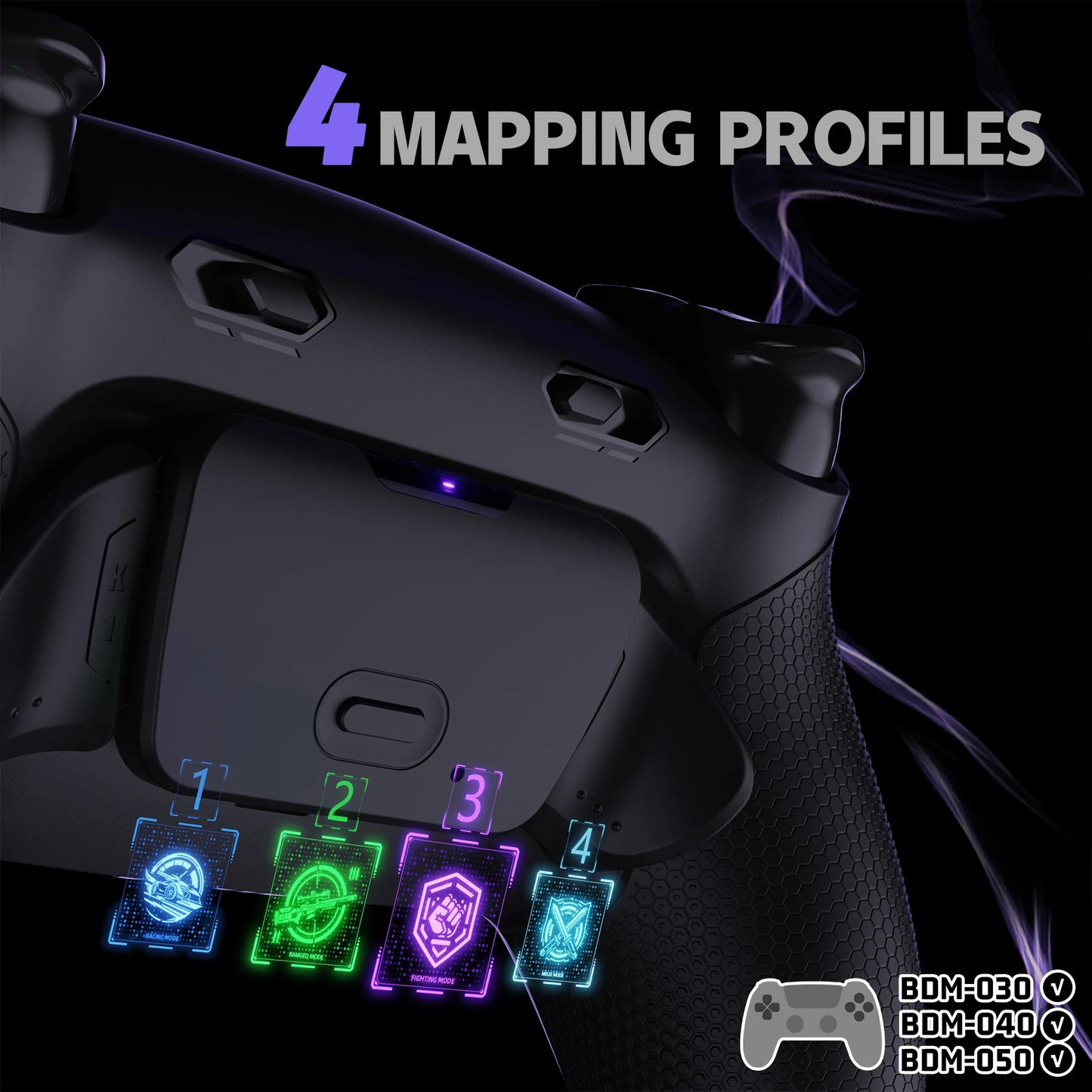 eXtremeRate RISE Plus MAX Remappable Back Buttons Kit w/Clicky Trigger Stop & Rubberized Grip for ps5 Controller BDM-030 040 050