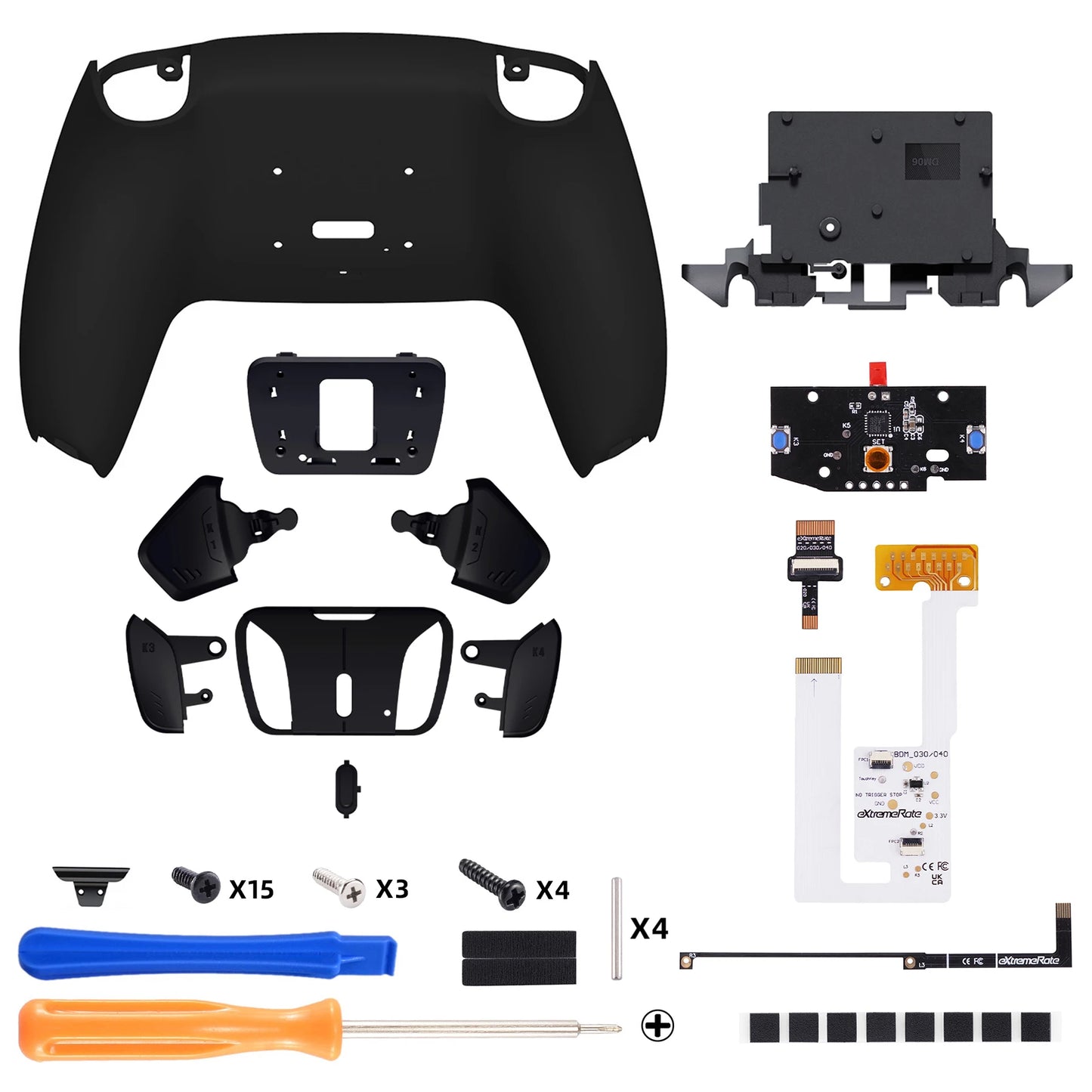 eXtremeRate Programable RISE4 V4 Remap Kit for ps5 Controller BDM-060, Upgrade Board & Redesigned Back Shell & Buttons