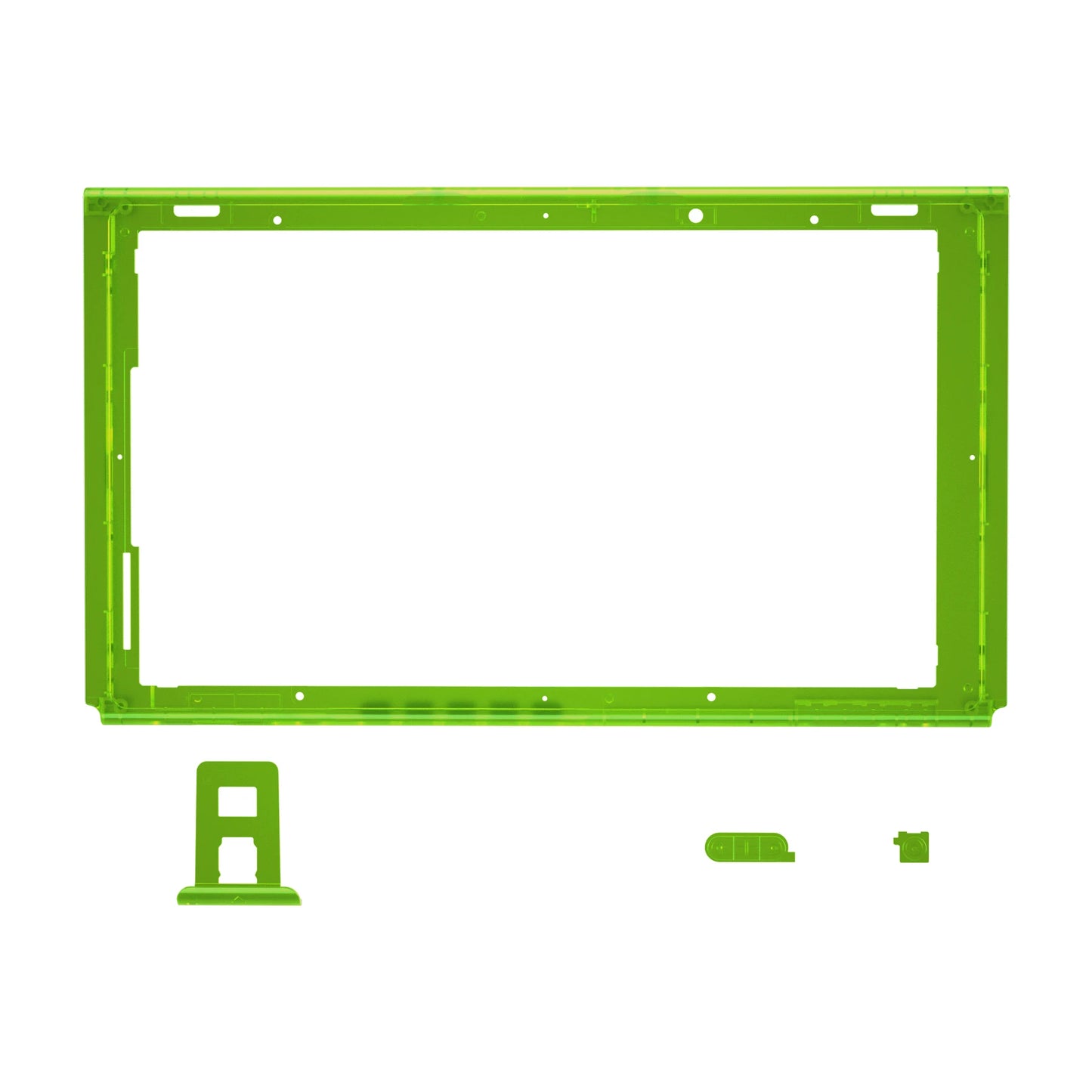 eXtremeRate DIY Housing Shell Replacement Faceplate Front Frame W/Volume Power Buttons for NS Switch Console - Clear Series