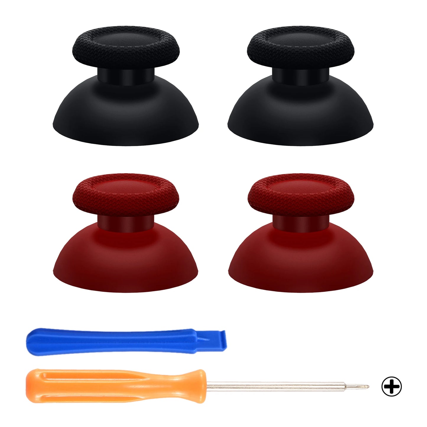 eXtremeRate Black 2 Pairs Universal Replacement Thumbsticks for PS5, for PS4 All Model Controllers, Custom Analog Stick Joystick