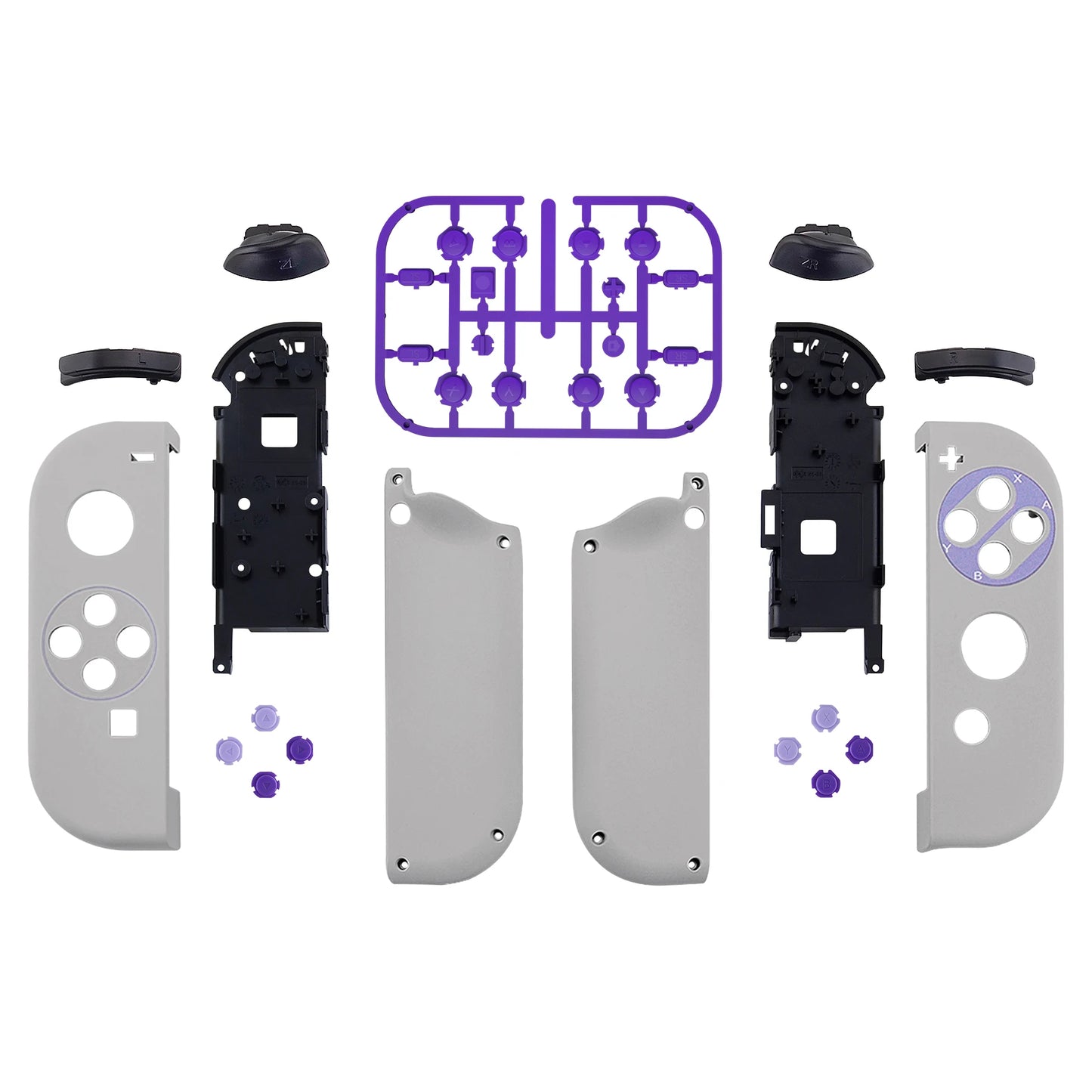eXtremeRate Custom Patterned Controller Housing Shell Case with Full Set Buttons for NS Switch JoyCon & OLED Joycon - Wood Grain