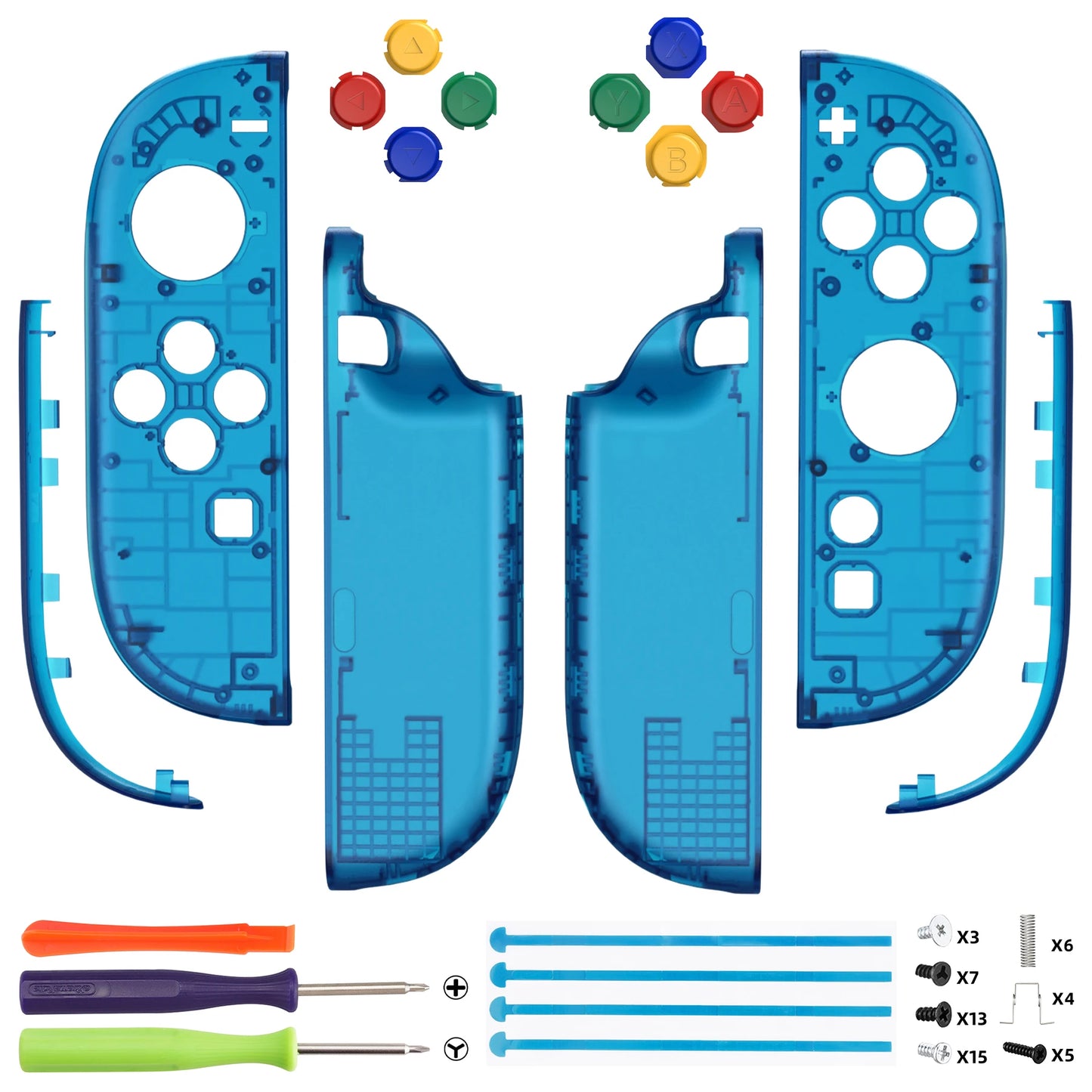 eXtremeRate for Joycon 2 DIY Replacement Shell Buttons, Case & Decorative Strips & Tools for Nintendo Switch 2 - Essence Version