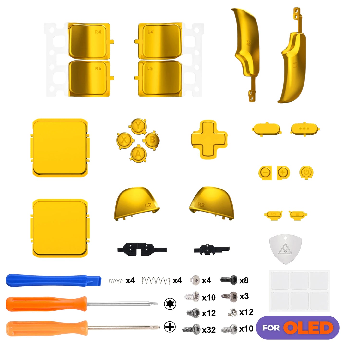 eXtremeRate Replacement Full Set Buttons for Steam Deck OLED, DIY Custom ABXY D-pad Trackpad Bumpers Triggers Buttons with Tools