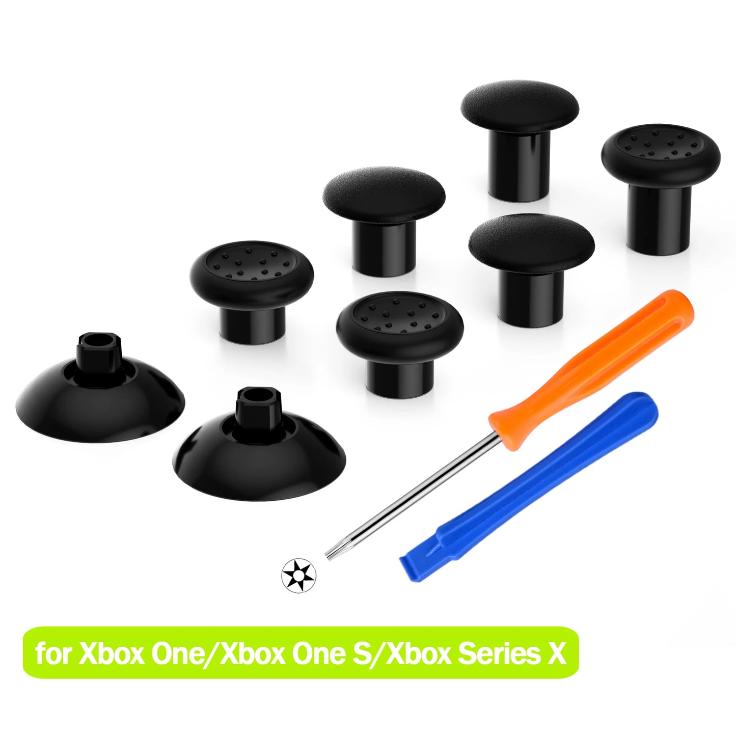 eXtremeRate 3 Height Domed & Concave Grips Joystick Interchangeable Ergonomic Thumbsticks for Xbox Core, for Xbox One S/X/Elite