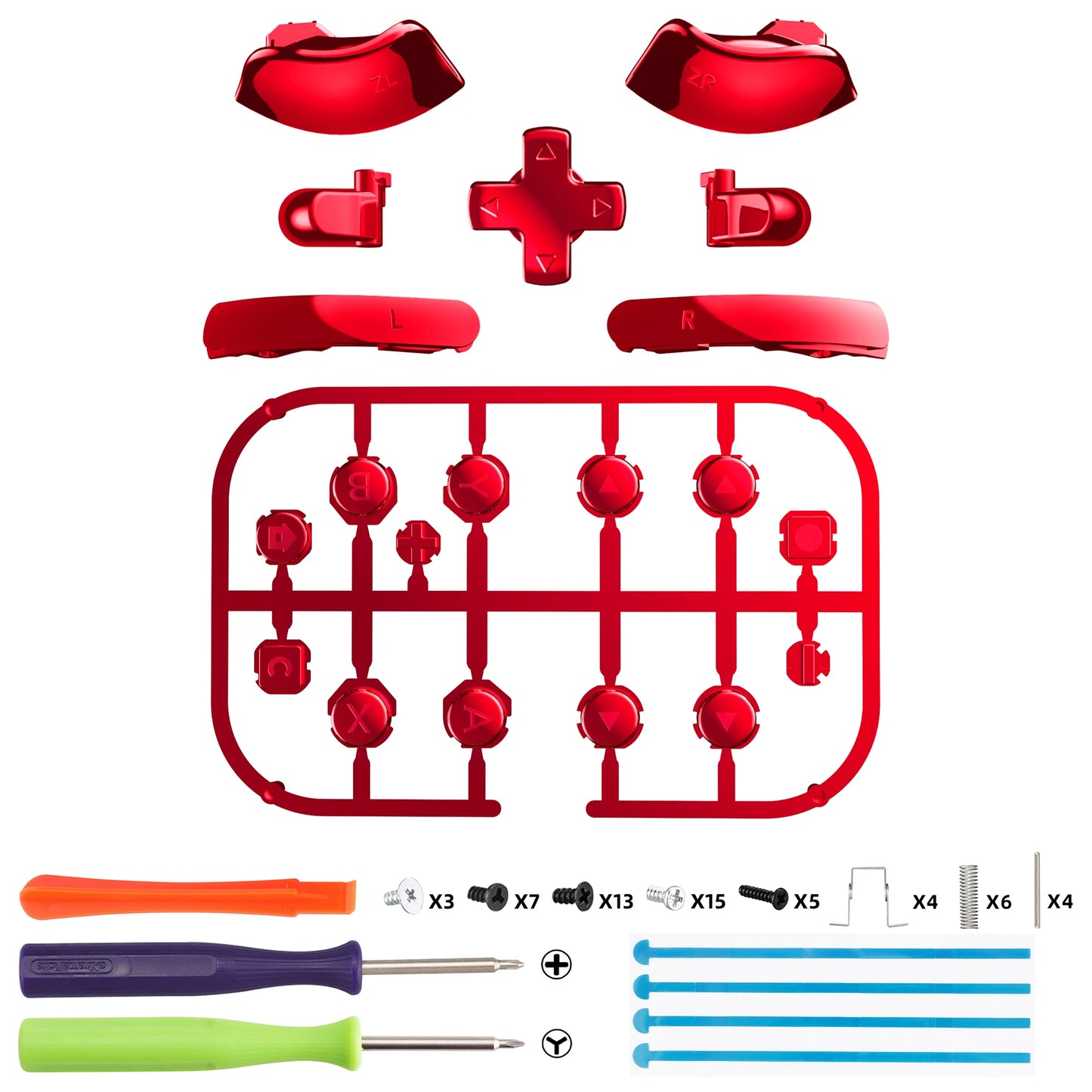 eXtremeRate DIY Replacement Full Set Buttons for Joycon 2, ABXY & Dpad & C Home & Release & Trigger Button for Nintendo Switch 2