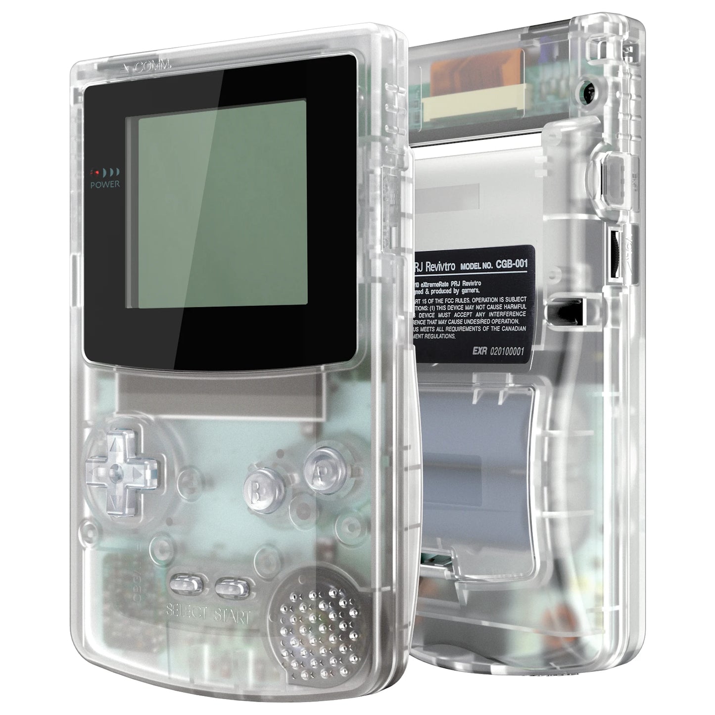 eXtremeRate IPS Ready Upgraded Replacement Shell Full Housing Cover & Buttons for Gameboy Color for GBC - Clear Series