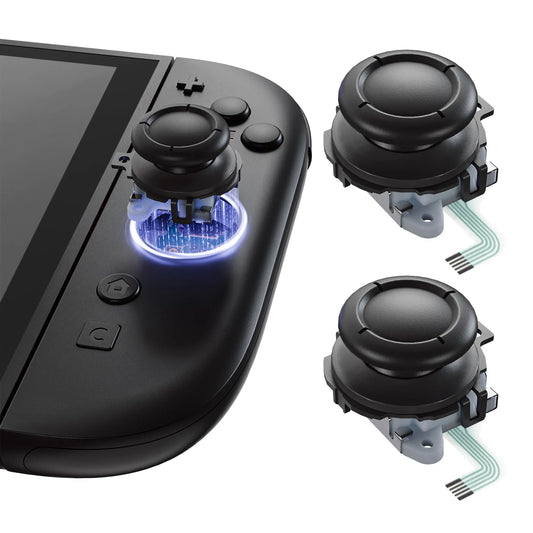 eXtremeRate Replacement 3D Joystick for Nintendo Switch 2 JoyCon, Left Right Analog Stick Thumbsticks w/Repair Tools - Black