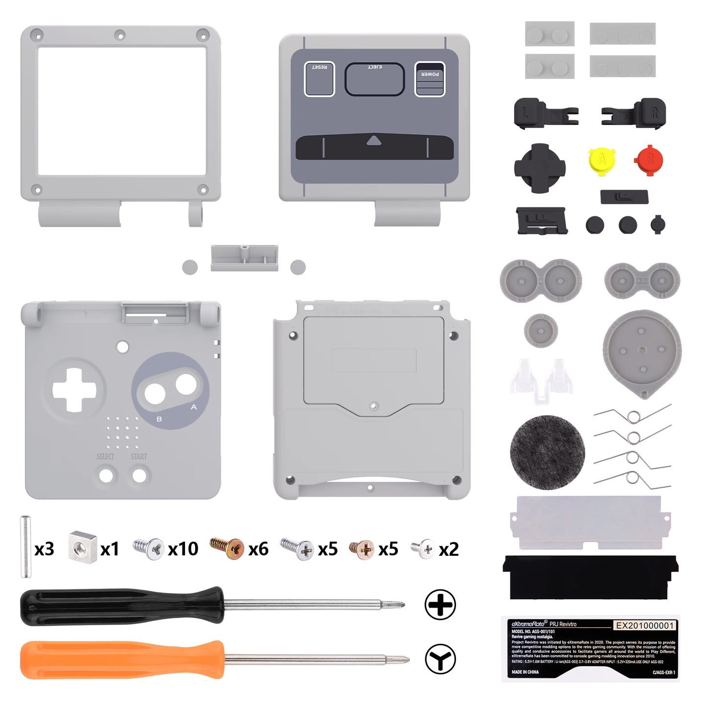 eXtremeRate IPS Ready Upgraded Custom Replacement Housing Shell for Gameboy Advance SP GBA SP for IPS & Standard LCD - Classic