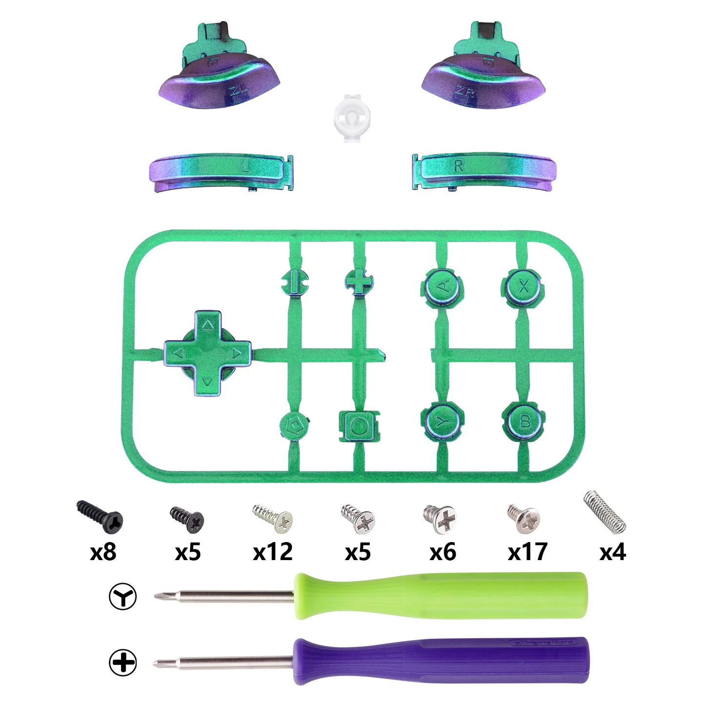 eXtremeRate Full Set Buttons Repair Kits with Tools for NS Switch Lite Replacement ABXY Home Capture Keys Dpad L R ZL ZR Trigger