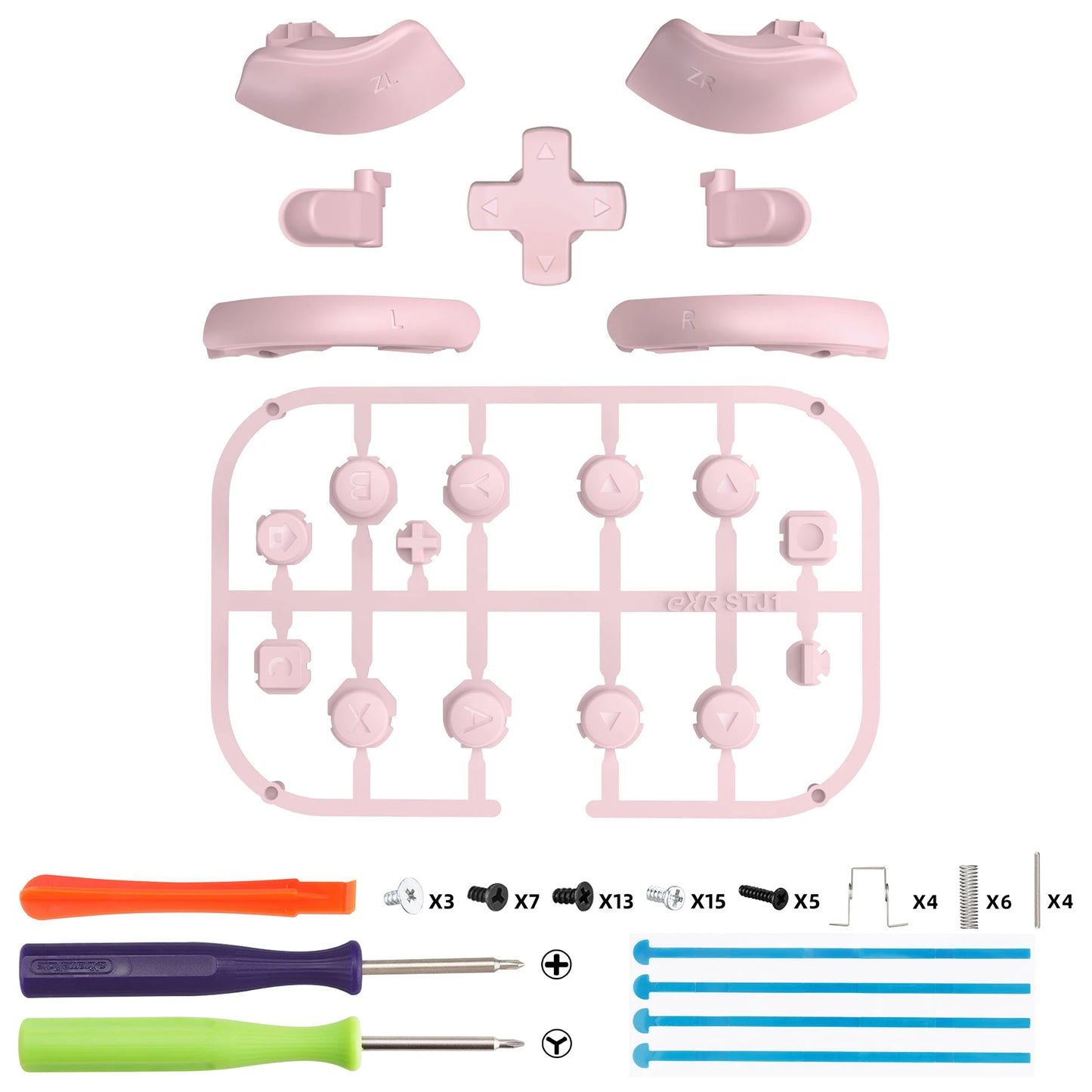 eXtremeRate DIY Replacement Full Set Buttons for Joycon 2, ABXY & Dpad & C Home & Release & Trigger Button for Nintendo Switch 2