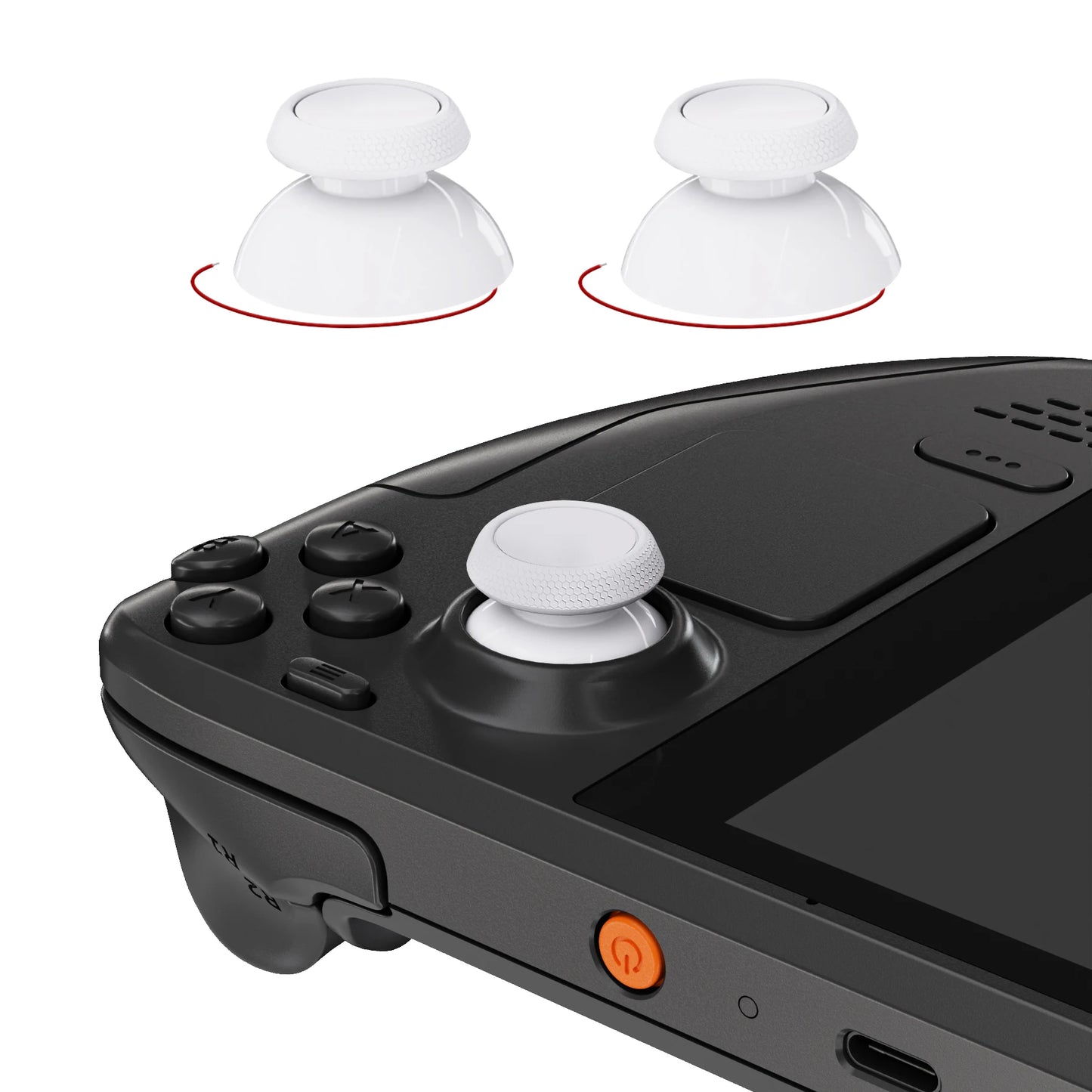 eXtremeRate Replacement Analog Thumbsticks for Steam Deck OLED and for Steam Deck LCD - White