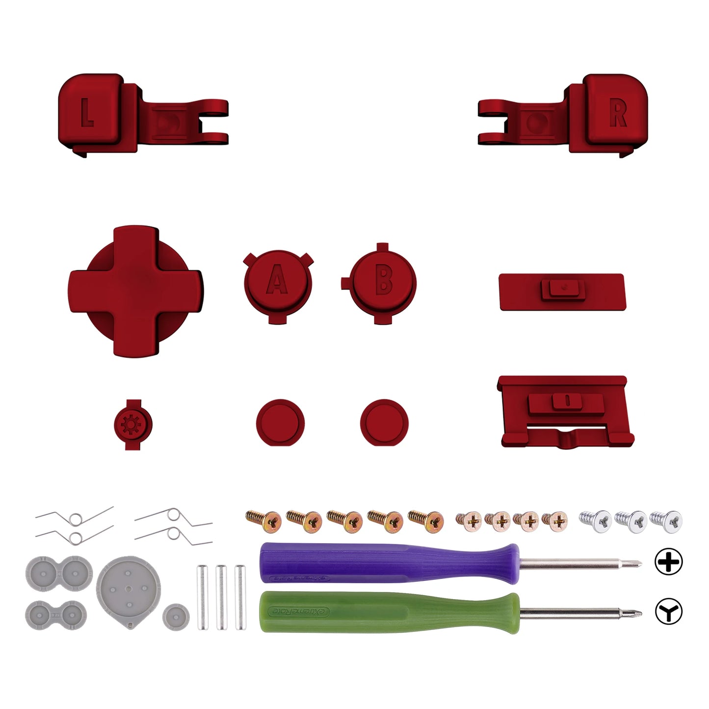 eXtremeRate Full Set Buttons for Gameboy Advance SP, A B L R Button Power On Off Volume Button D-pad Key for GBA SP Console