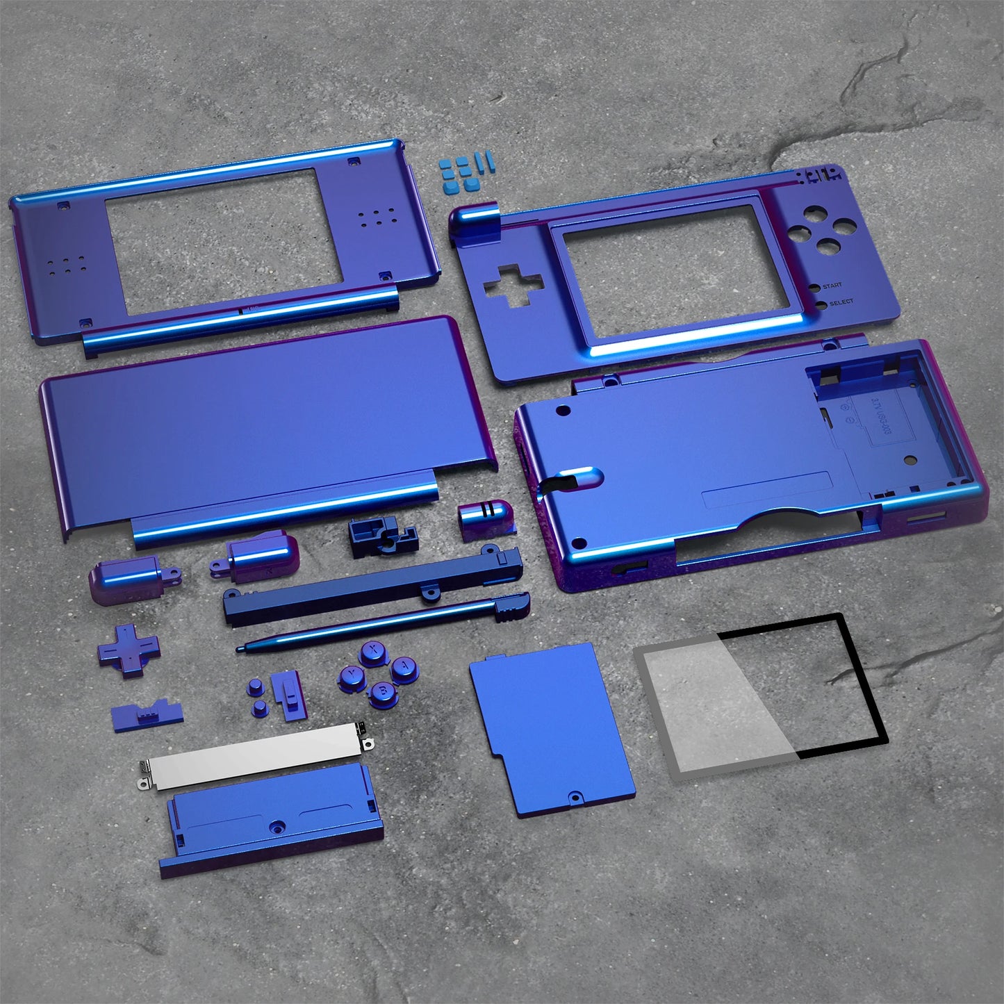eXtremeRate Replacement Full Housing Shell for Nintendo DS Lite, Case Cover with Buttons, Screen Lens for NDSL - Single Series