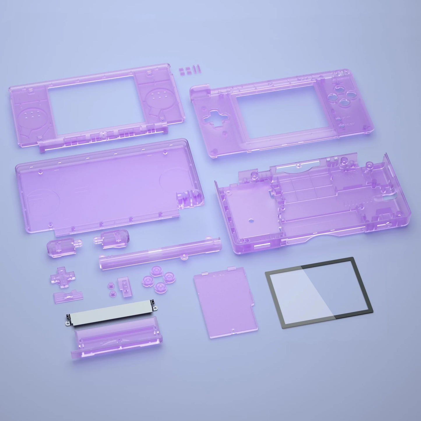 eXtremeRate Replacement Full Housing Shell for Nintendo DS Lite, Custom Case Cover Button Screen Len for NDSL - Clear Series