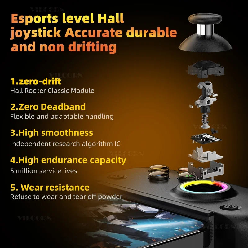 BSP D8 PRO RGB Tablet Controller Wireless Handle For Switch Game Bluetooth Stretching Joystick For P3 P4 Android IOS Gamepad