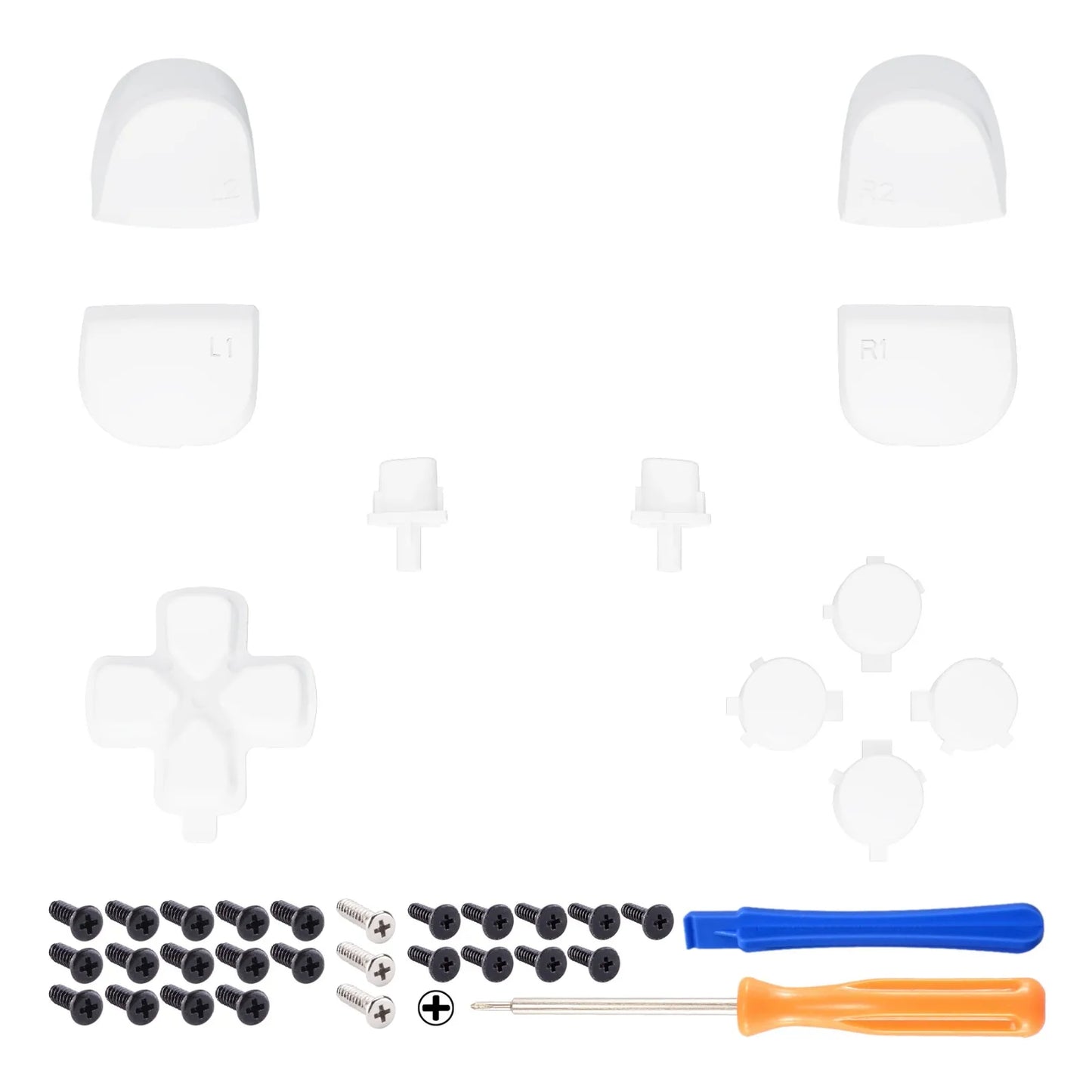 eXtremeRate D-pad R1 L1 R2 L2 Triggers Share Options Face Buttons, Full Set Buttons Compatible with ps5 Controller BDM-010 & 020