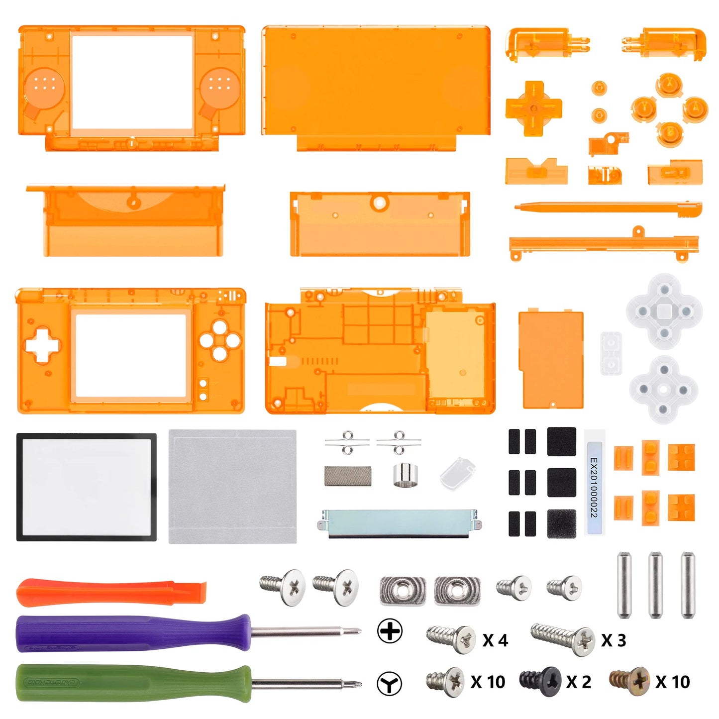 eXtremeRate Replacement Full Housing Shell for Nintendo DS Lite, Custom Case Cover Button Screen Len for NDSL - Clear Series