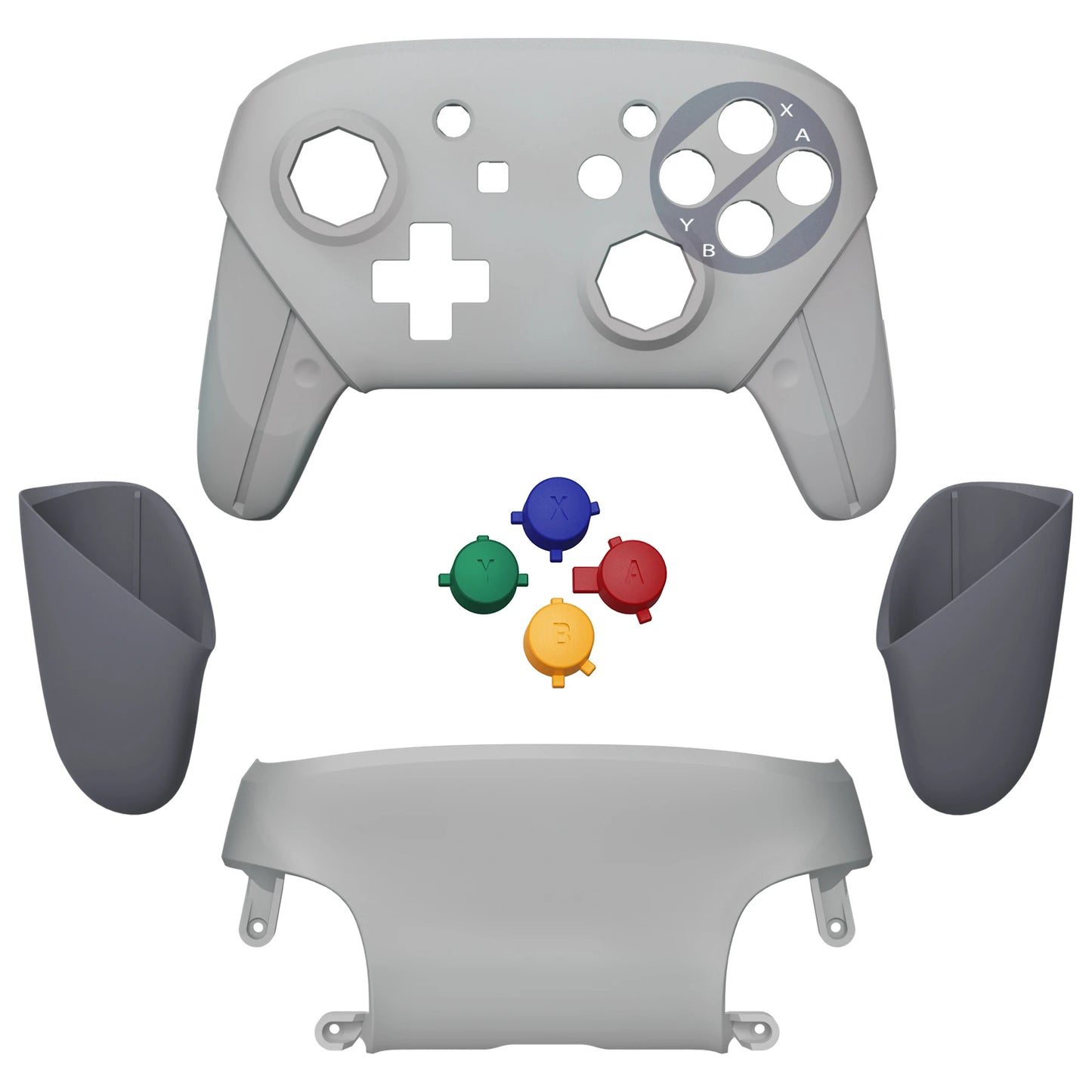 eXtremeRate Octagonal Gated Sticks Design DIY Grip Housing Shell, Replacement Faceplate Backplate for NS Switch Pro Controller