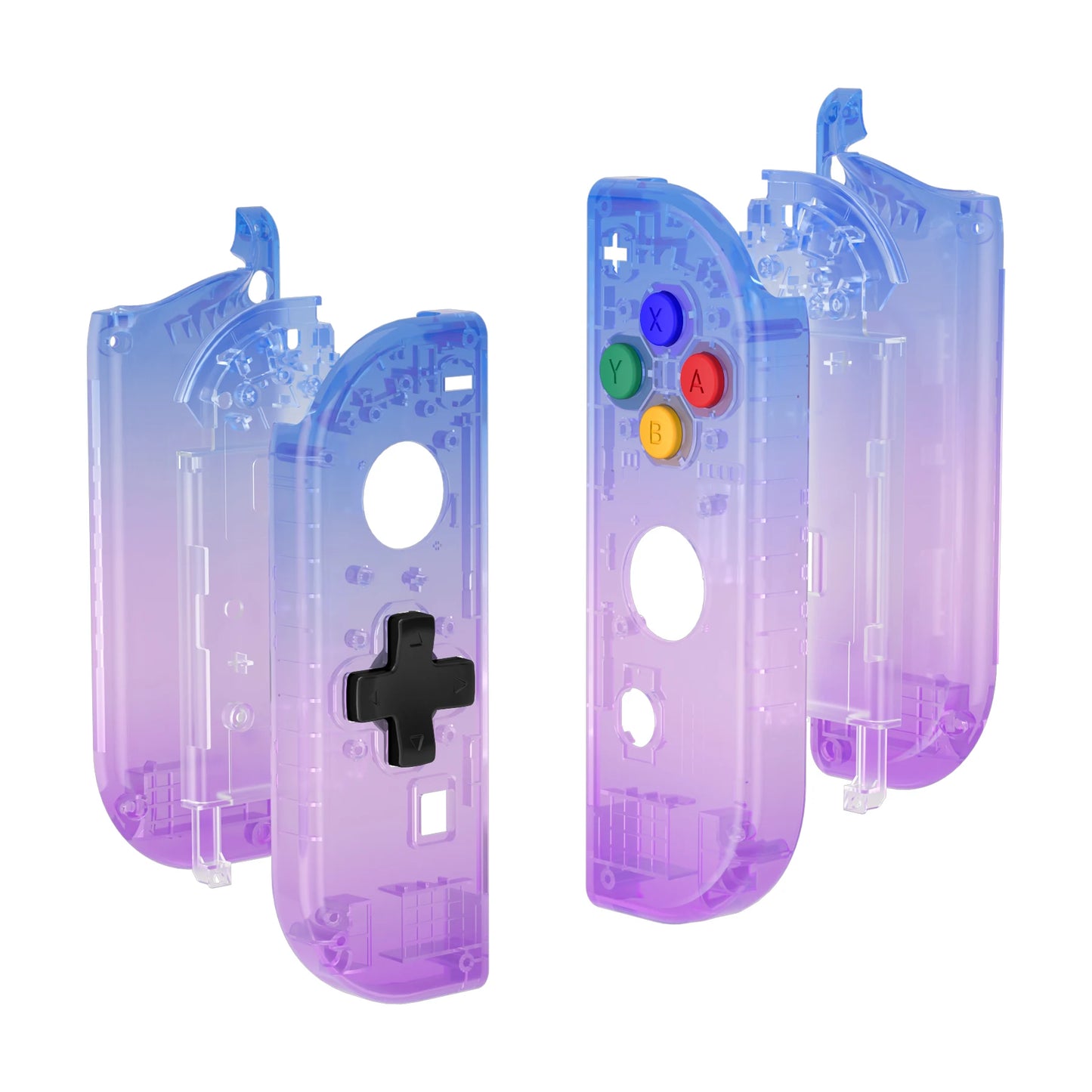 eXtremeRate Controller Housing (D-Pad Version) with Full Set Buttons for Nintend Switch JoyCon & OLED JoyCon - Gradient Bluebell