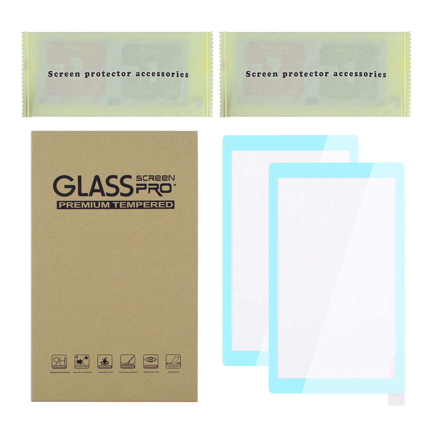 eXtremeRate Colourful Border Transparent HD Clear Accessories Saver Film Tempered Glass Screen Protector for NS Switch Lite