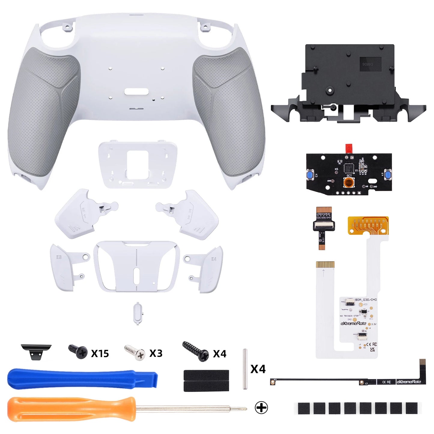 eXtremeRate Programable RISE4 V4 Remap Kit for ps5 Controller BDM-060, Upgrade Board & Redesigned Back Shell & Buttons
