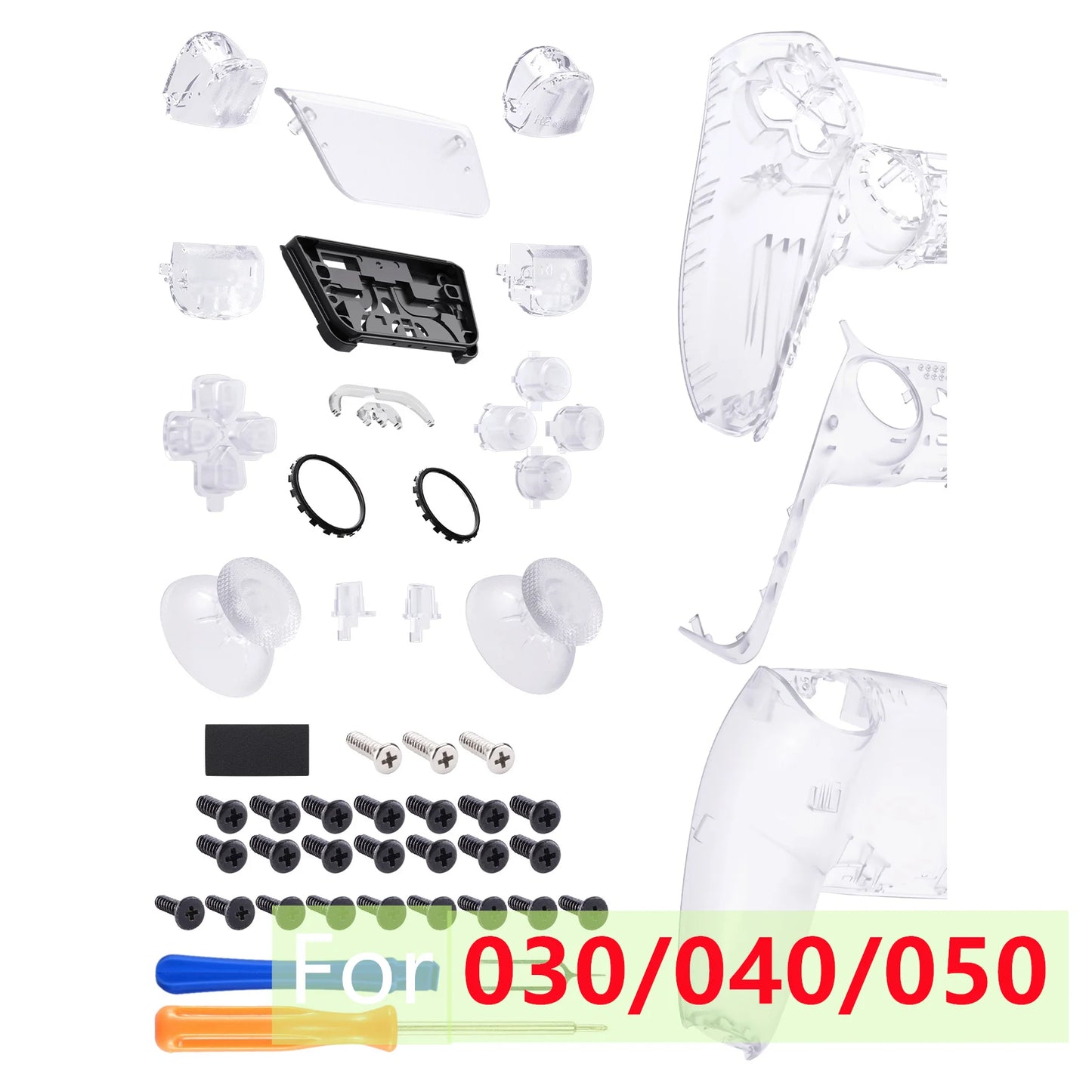 eXtremeRate Replacement Full Set Shells with Buttons Compatible with ps5 Controller BDM-010/020, or for ps5 BDM-030/040/050