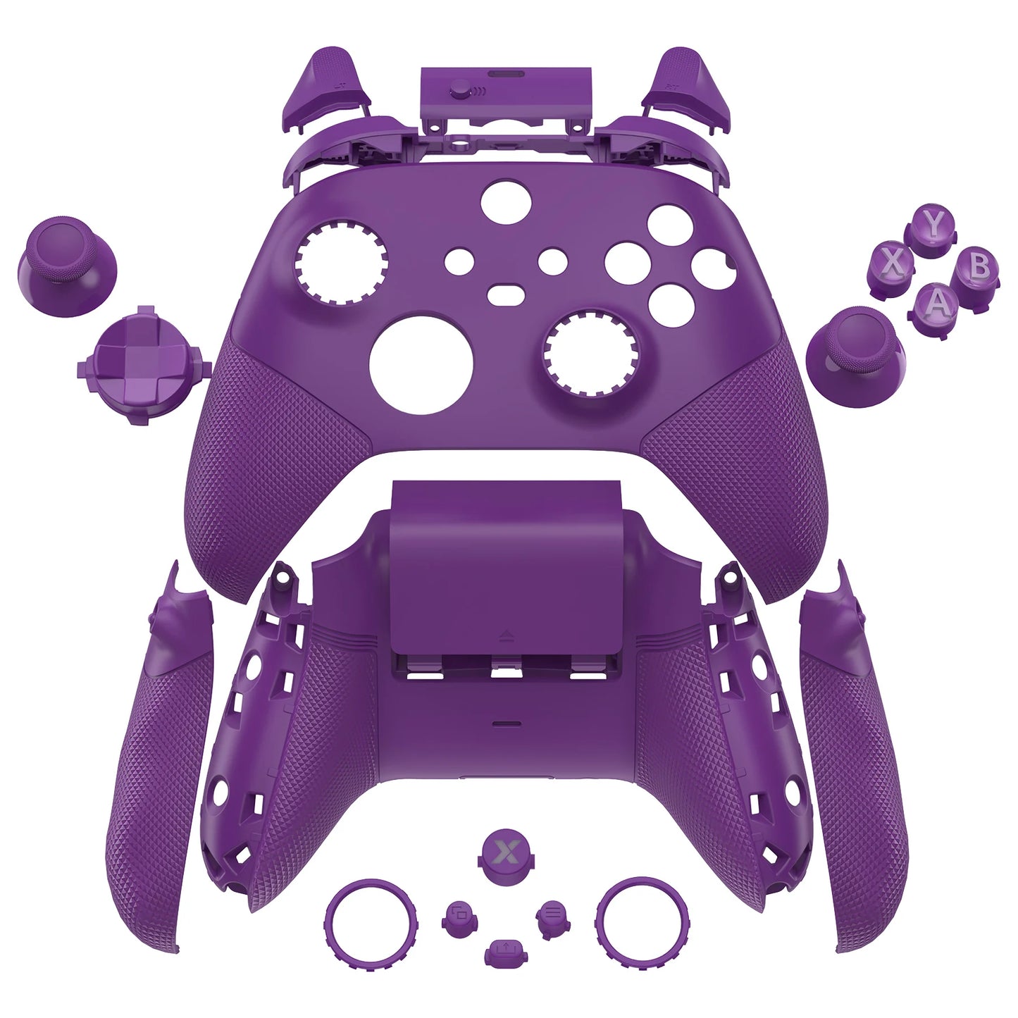 eXtremeRate ASR Version Full Set Shell Buttons for Xbox Core Controller (Xbox Series X & S Controller) - Diamond Textured Black