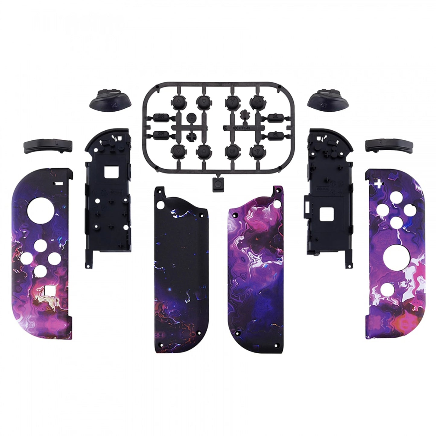 eXtremeRate Custom Patterned Controller Housing Shell Case with Full Set Buttons for NS Switch JoyCon & OLED Joycon - Wood Grain