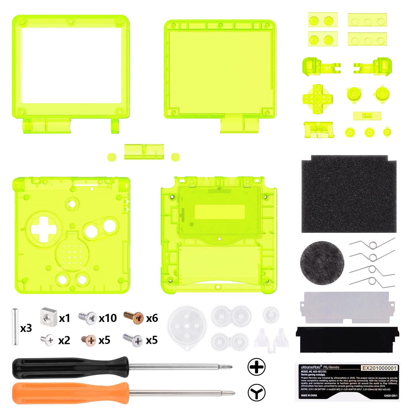 eXtremeRate IPS Ready Upgraded Clear Custom Replacement Housing Shell for Gameboy Advance SP GBA SP for Both IPS & Standard LCD
