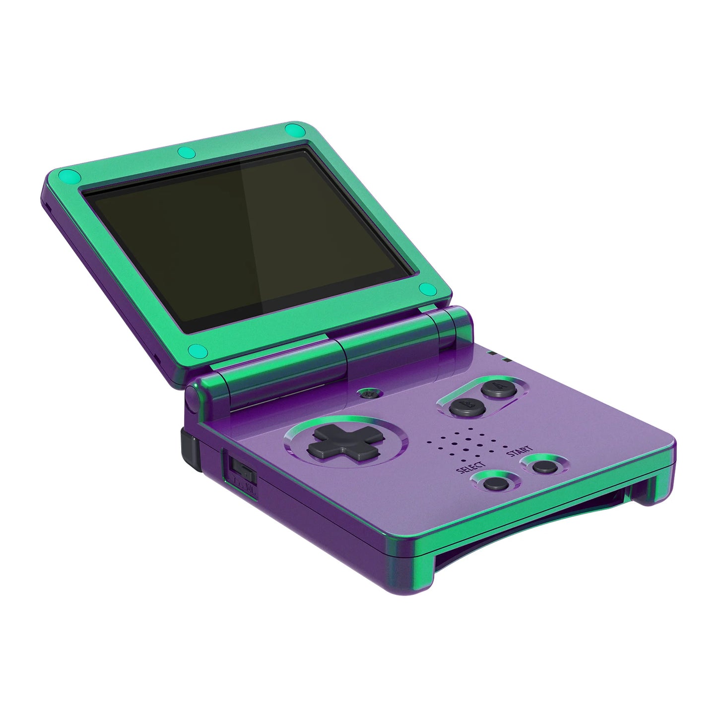 eXtremeRate Replacement Housing Shell for Gameboy Advance SP (GBA SP) - Chameleon Green Purple