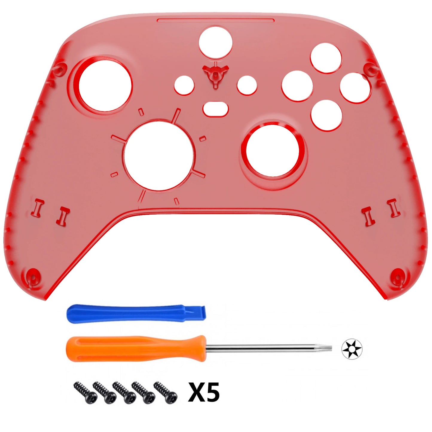 eXtremeRate Replacement Front Housing Shell Custom Cover Personalized Faceplate for Xbox Core Wireless Controller - Clear Series