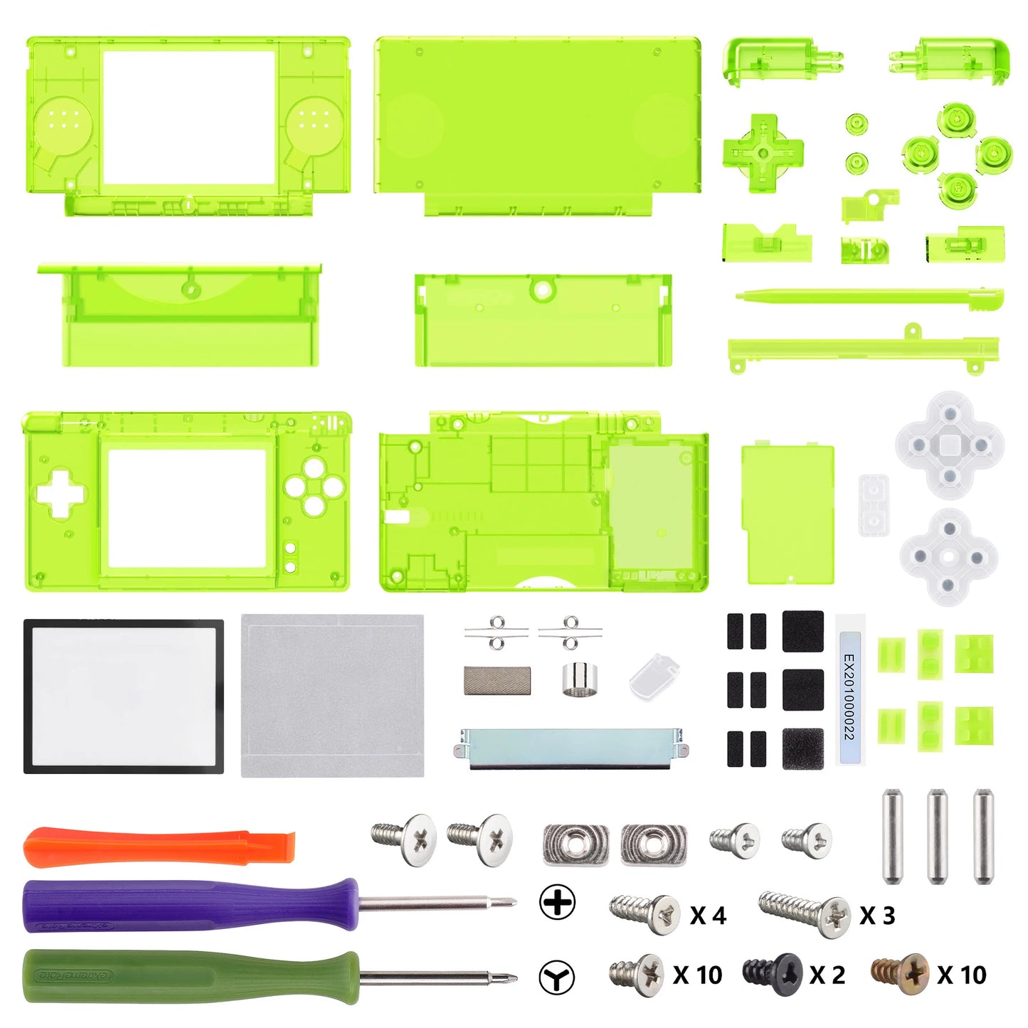 eXtremeRate Replacement Full Housing Shell for Nintendo DS Lite, Custom Case Cover Button Screen Len for NDSL - Clear Series