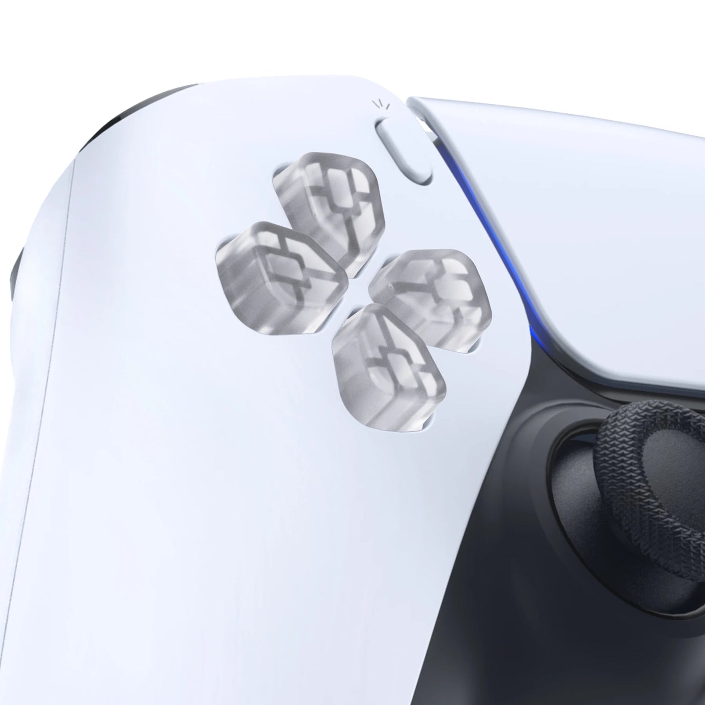 eXtremeRate Ergonomic Split Dpad Buttons (SDP Buttons), Clear Independent Dpad Buttons for PS5/EG, for PS4 All Model Controllers