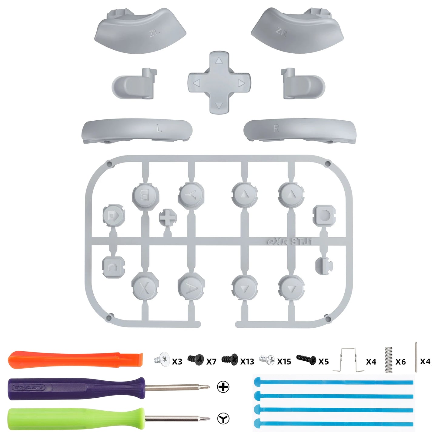 eXtremeRate DIY Replacement Full Set Buttons for Joycon 2, ABXY & Dpad & C Home & Release & Trigger Button for Nintendo Switch 2