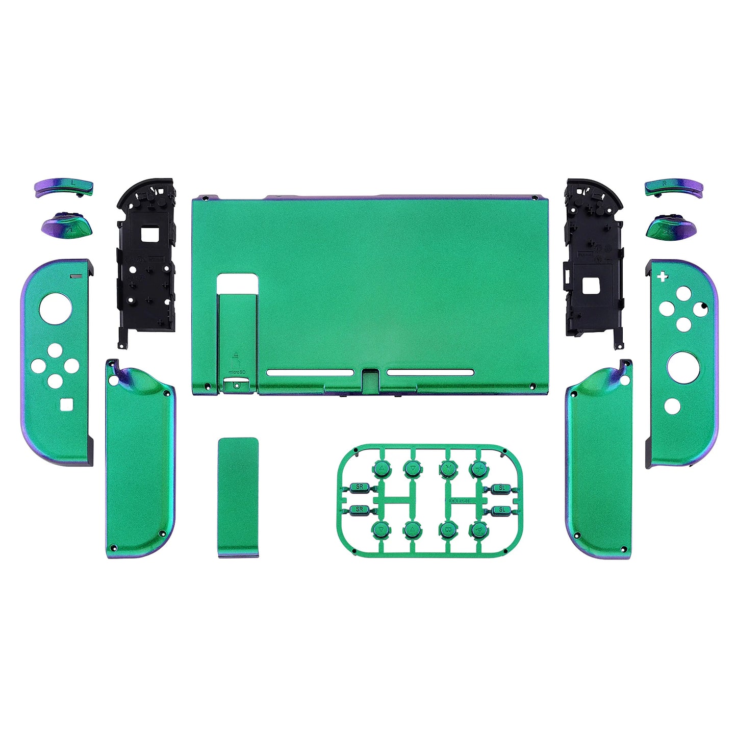eXtremeRate Custom Console Back Plate with Controller Housing Shell Case with Full Set Buttons for Nintendo Switch Console