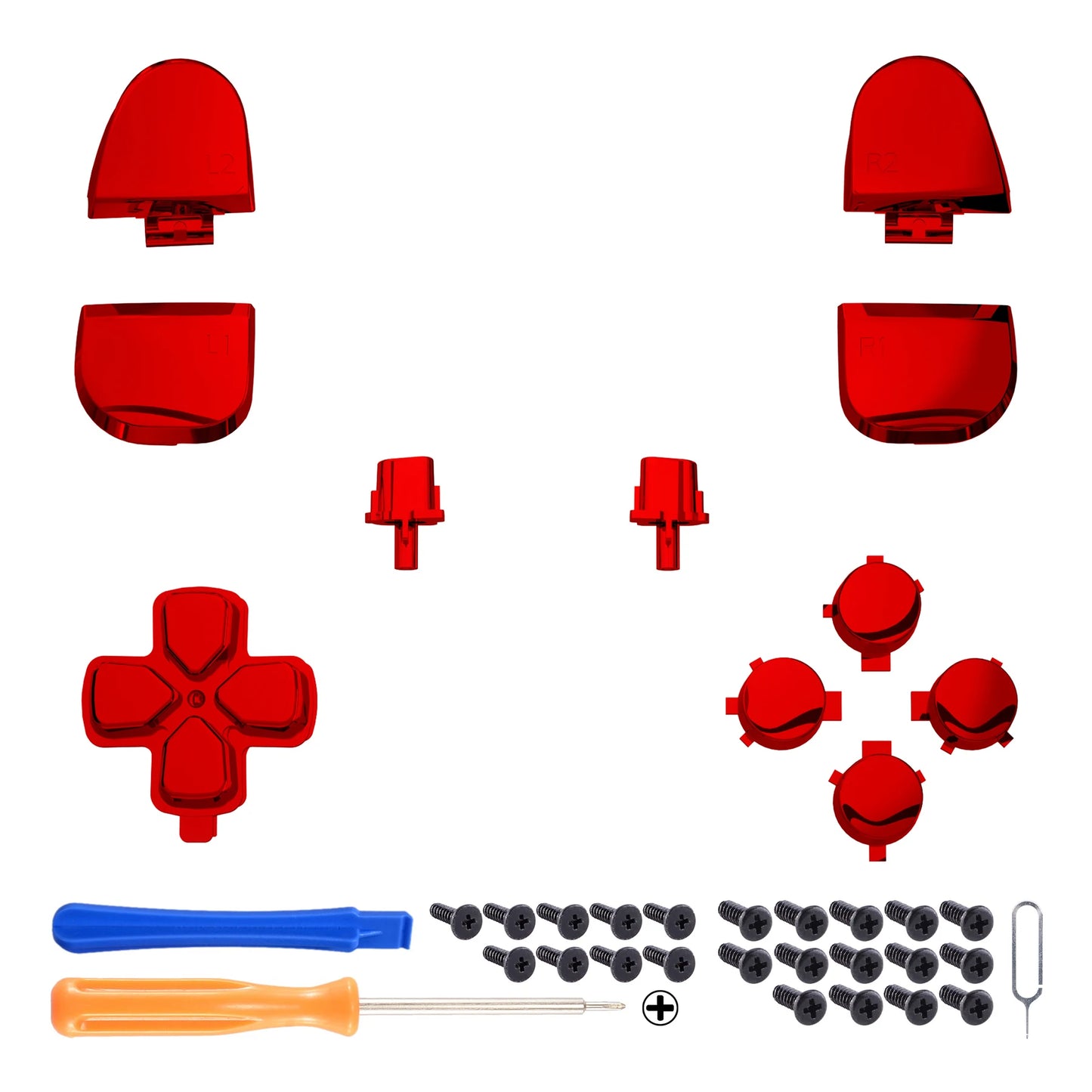 eXtremeRate Replacement D-pad R1 L1 R2 L2 Triggers Face Buttons, Full Set Buttons For ps5 Controller BDM-030/040/050/060