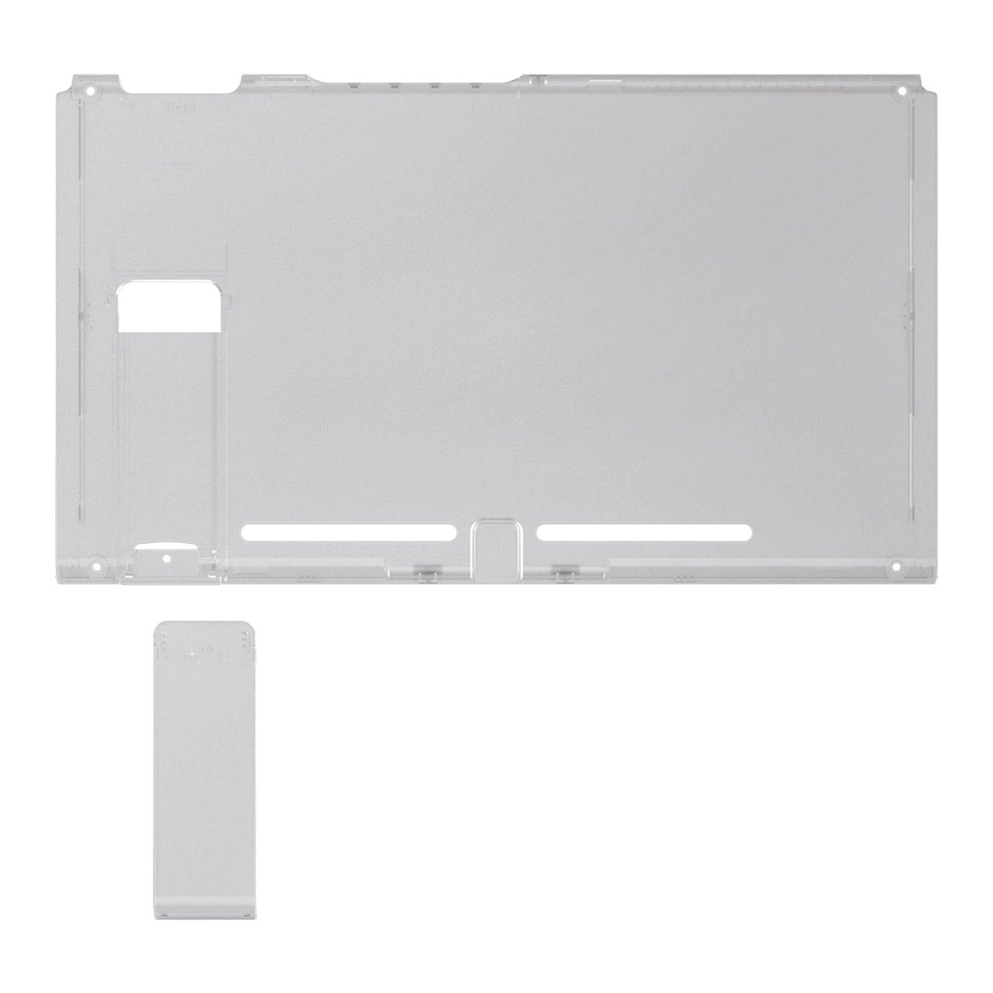 eXtremeRate Custom Transparent Console Back Plate DIY Replacement Housing Shell Case for Nintendo Switch Console with Kickstand