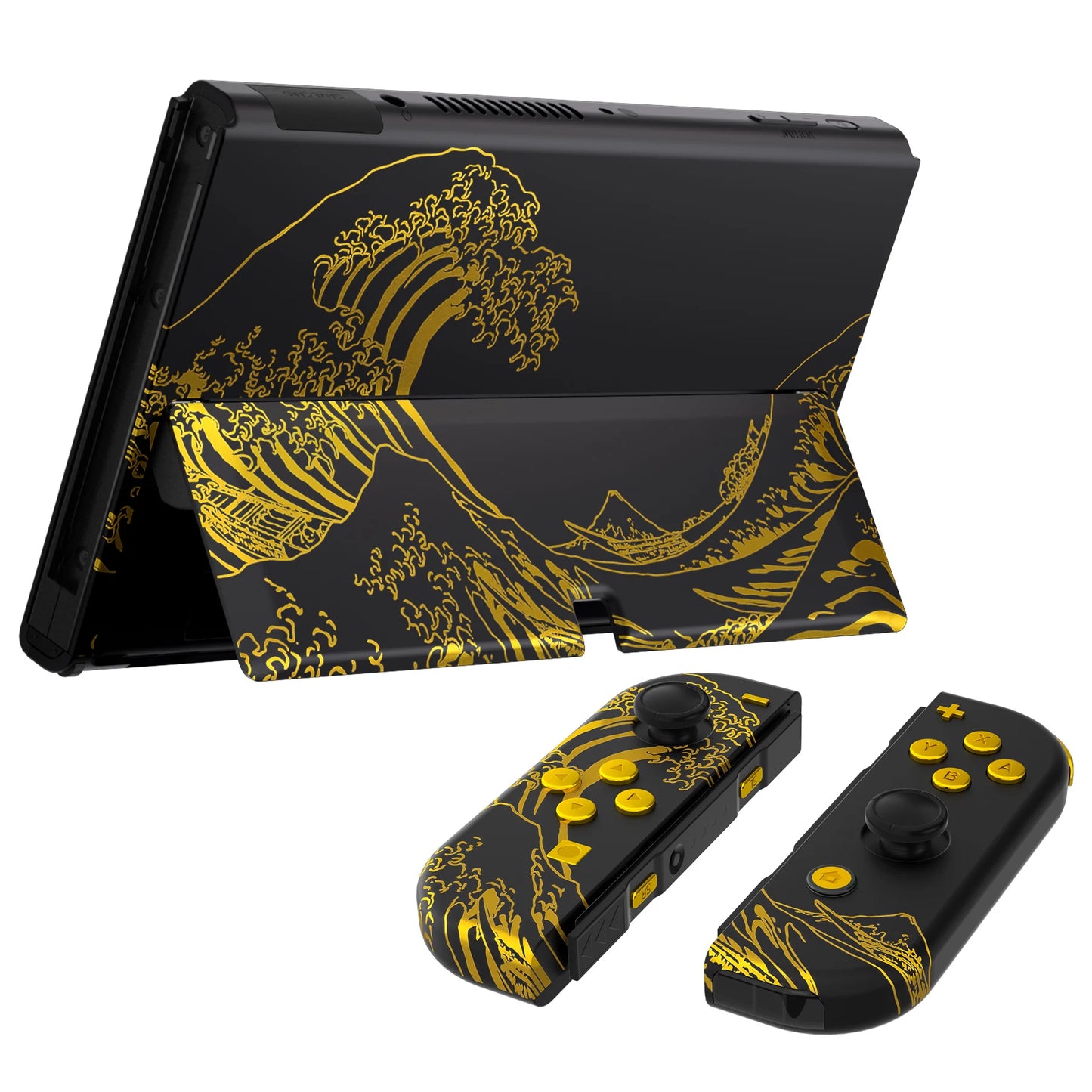 eXtremeRate Full Set Shell for Nintendo Switch OLED, Back Plate Kickstand & Buttons - Patterned Series