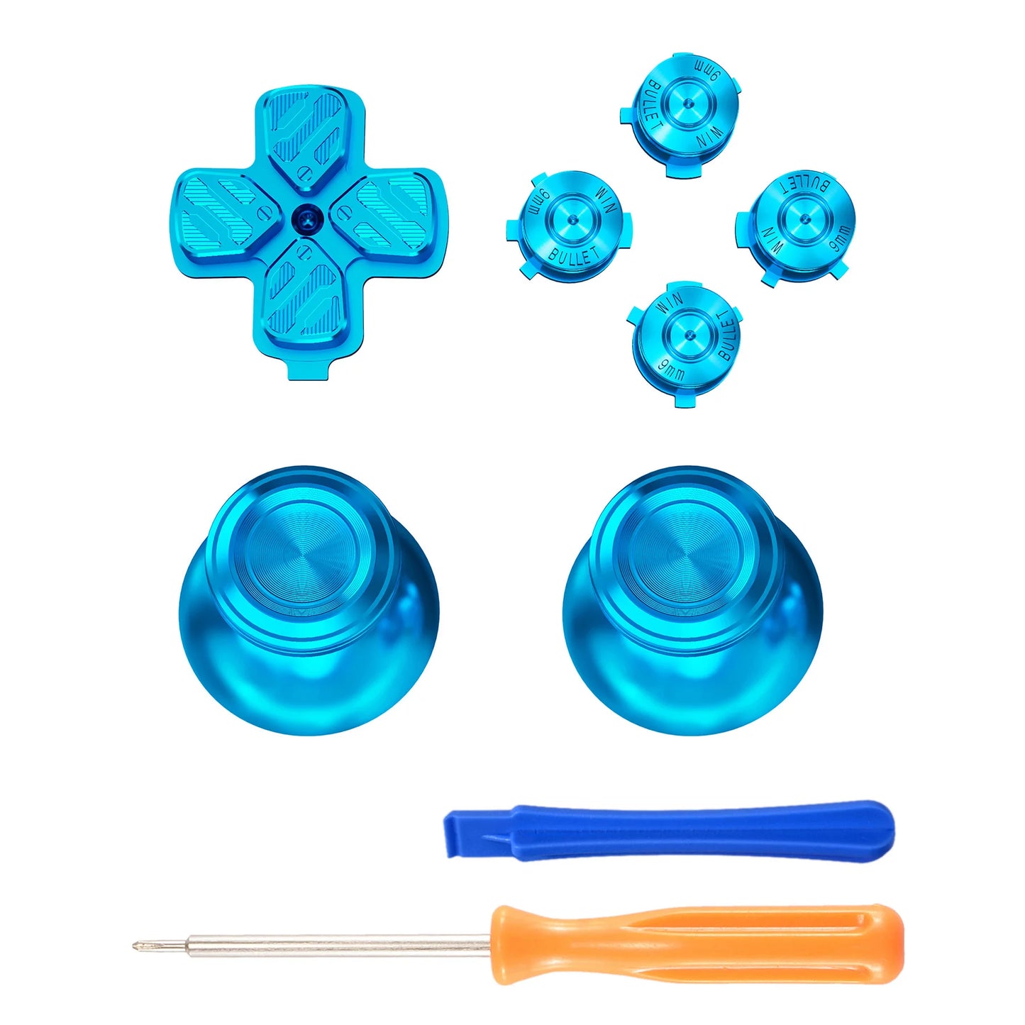 eXtremeRate Metal Thumbsticks Dpad ABXY Buttons Aluminum Analog Thumbsticks & Action Buttons & Direction Keys for ps5 Controller