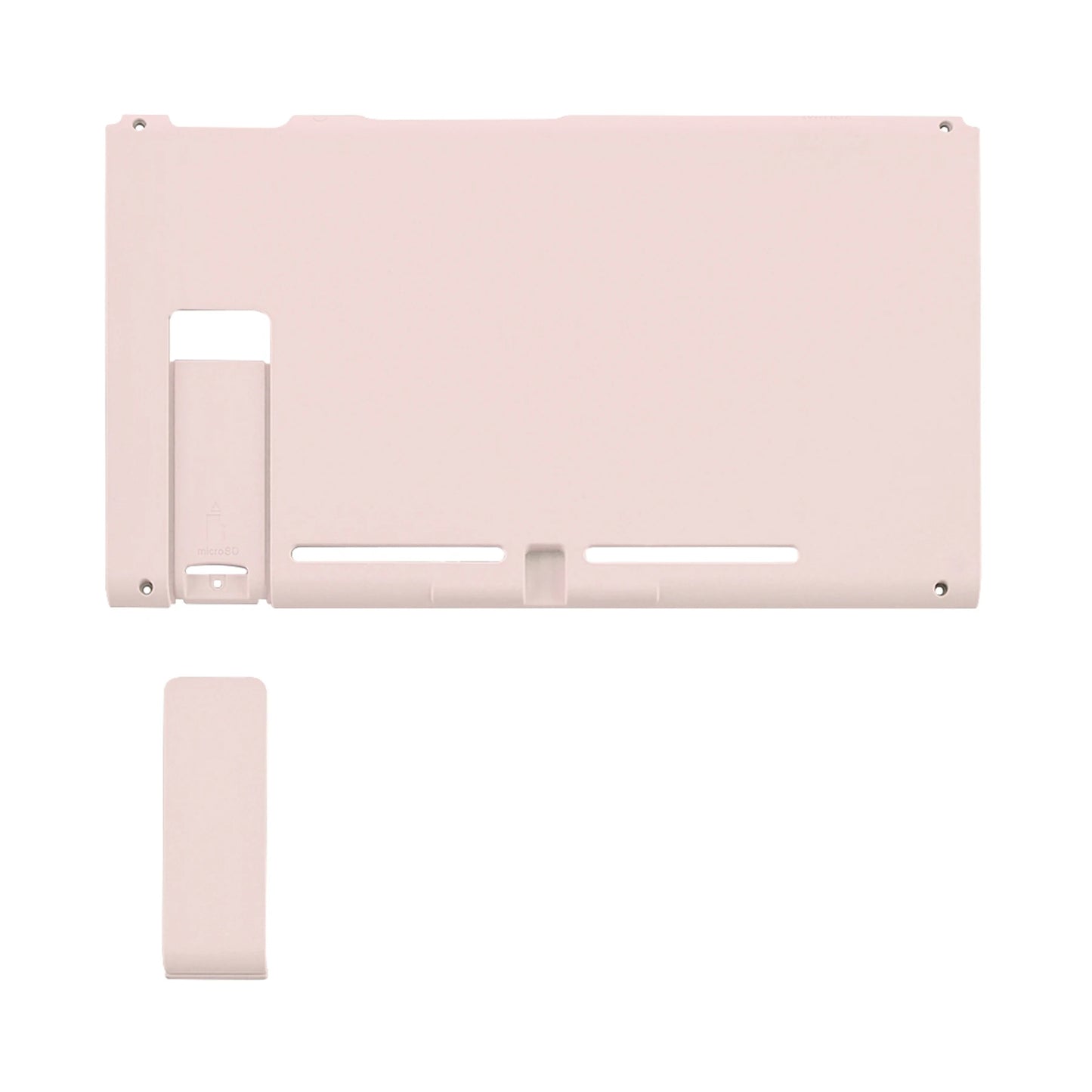 eXtremeRate DIY Replacement Grip Console Back Plate Housing Shell Case with Kickstand for NS Switch Console - White