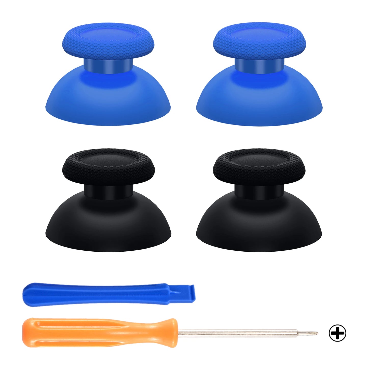 eXtremeRate Black 2 Pairs Universal Replacement Thumbsticks for PS5, for PS4 All Model Controllers, Custom Analog Stick Joystick