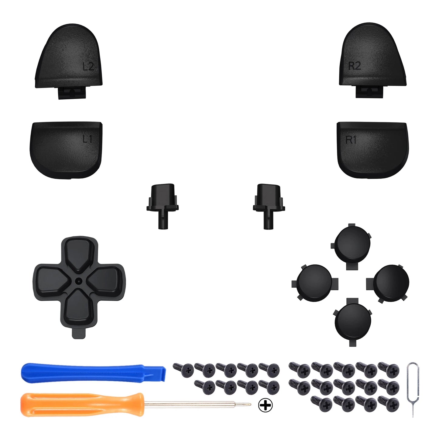 eXtremeRate Replacement D-pad R1 L1 R2 L2 Triggers Face Buttons, Full Set Buttons For ps5 Controller BDM-030/040/050/060