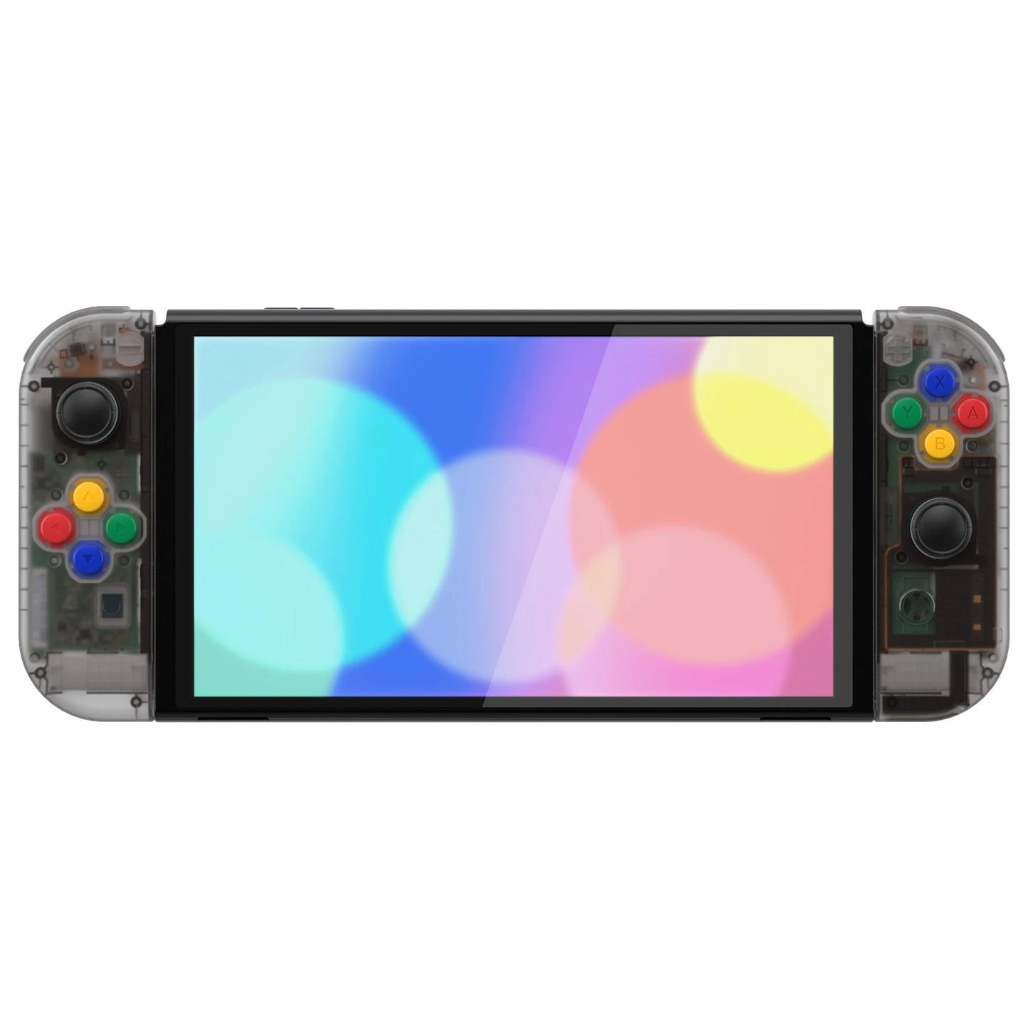 eXtremeRate Replacement Full Set Shell for Nintendo Switch OLED, Back Plate & Kickstand, Joycon Housing with Colorful Buttons