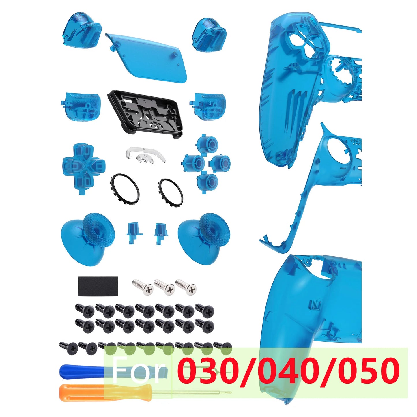 eXtremeRate Replacement Full Set Shells with Buttons Compatible with ps5 Controller BDM-010/020, or for ps5 BDM-030/040/050
