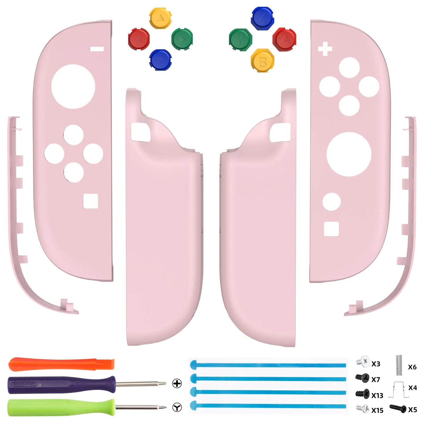 eXtremeRate for Joycon 2 DIY Replacement Shell Buttons, Case & Decorative Strips & Tools for Nintendo Switch 2 - Essence Version